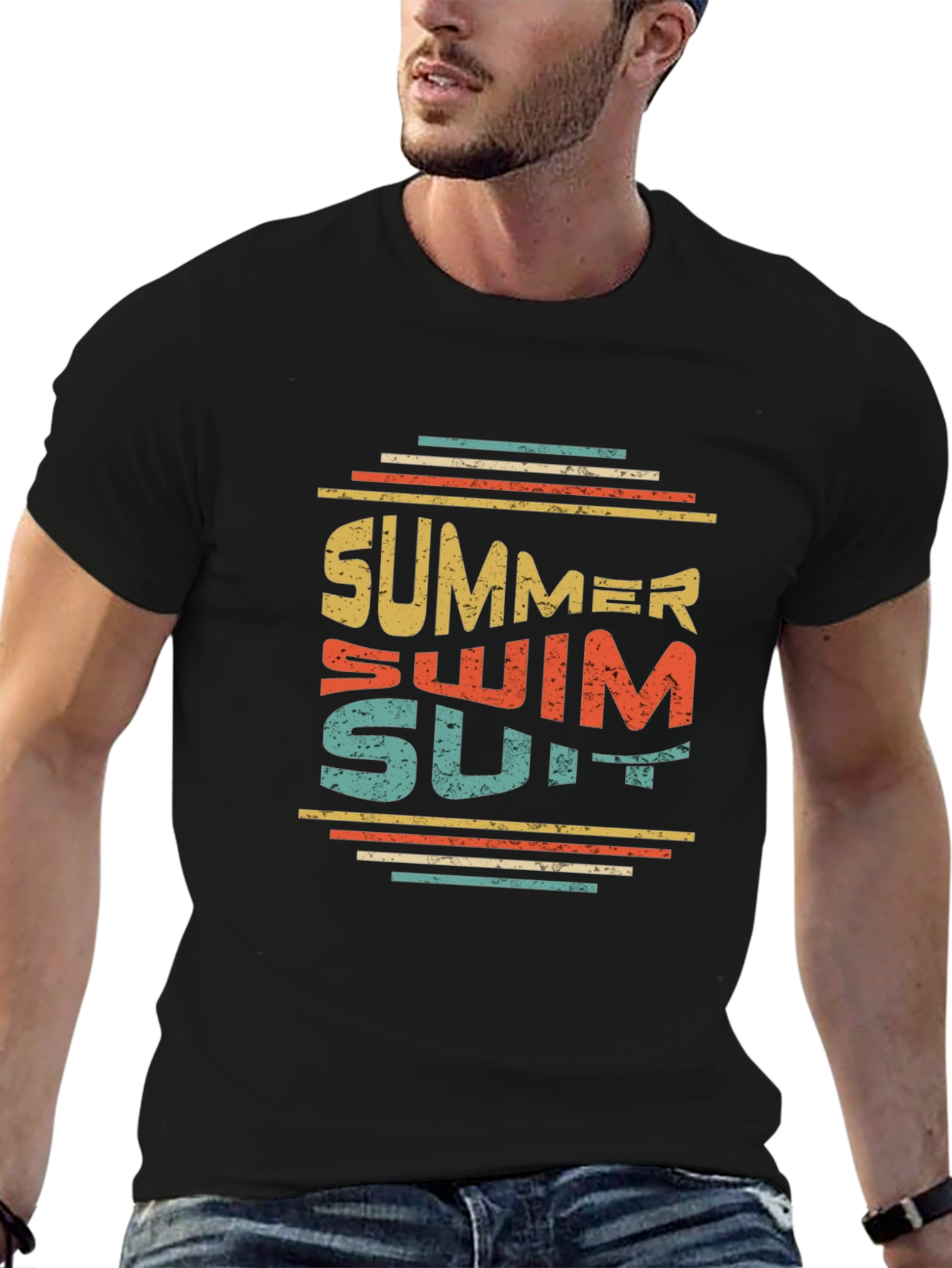 Summer Swimsuit Graphic Tee - Retro Style