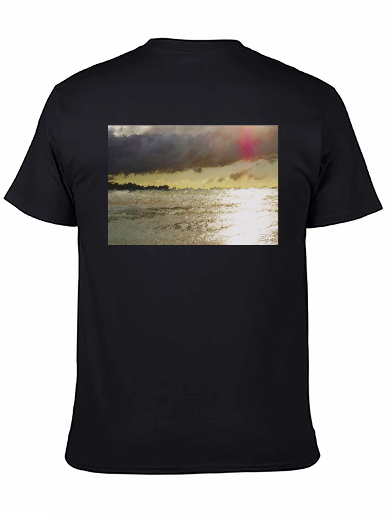 Abstract Seascape Graphic Tee - Artistic Style