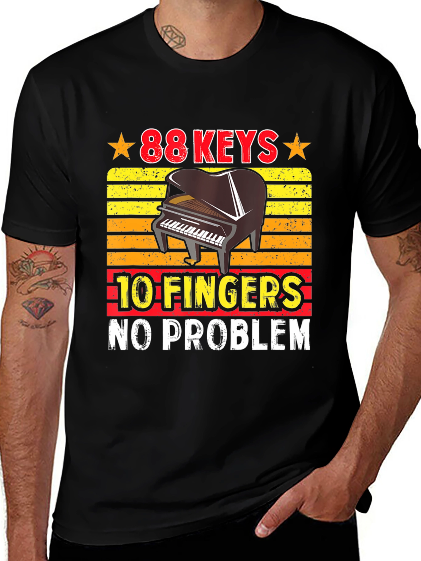 88 Keys 10 Fingers Piano Player T-Shirt