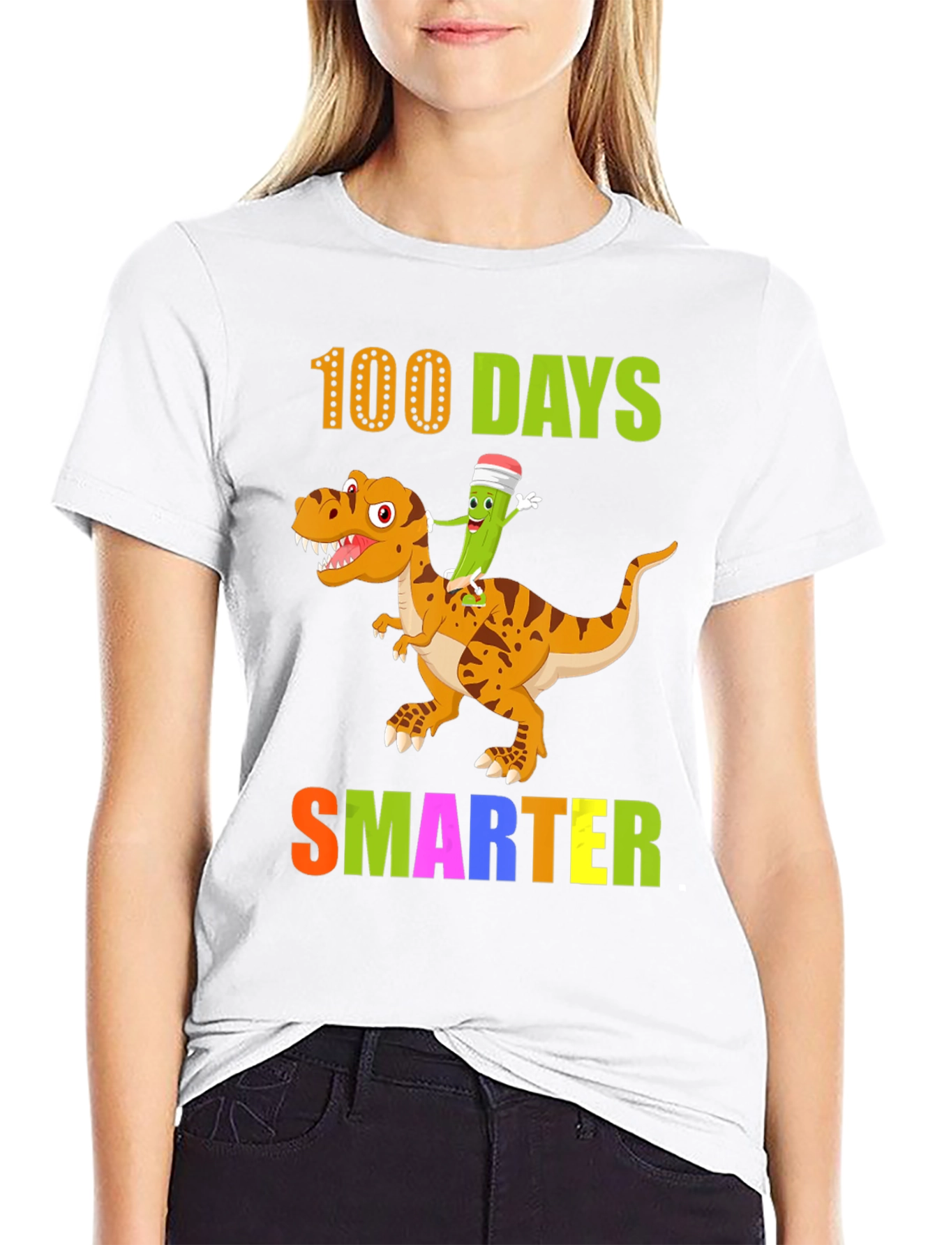 100 Days Smarter Dinosaur T-Shirt