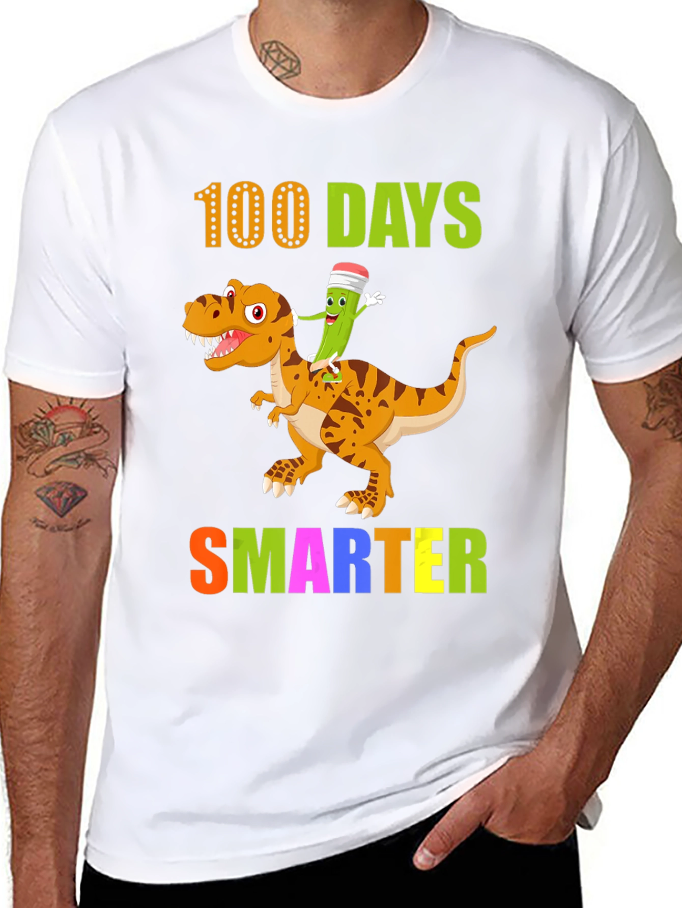 100 Days Smarter Dinosaur T-Shirt