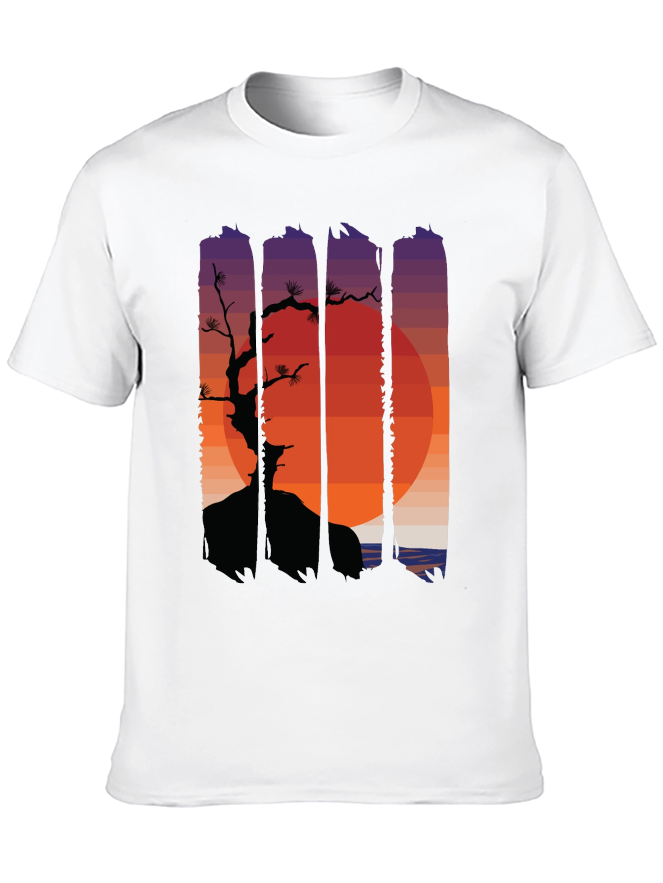 Sunset Bonsai Graphic Tee - Black