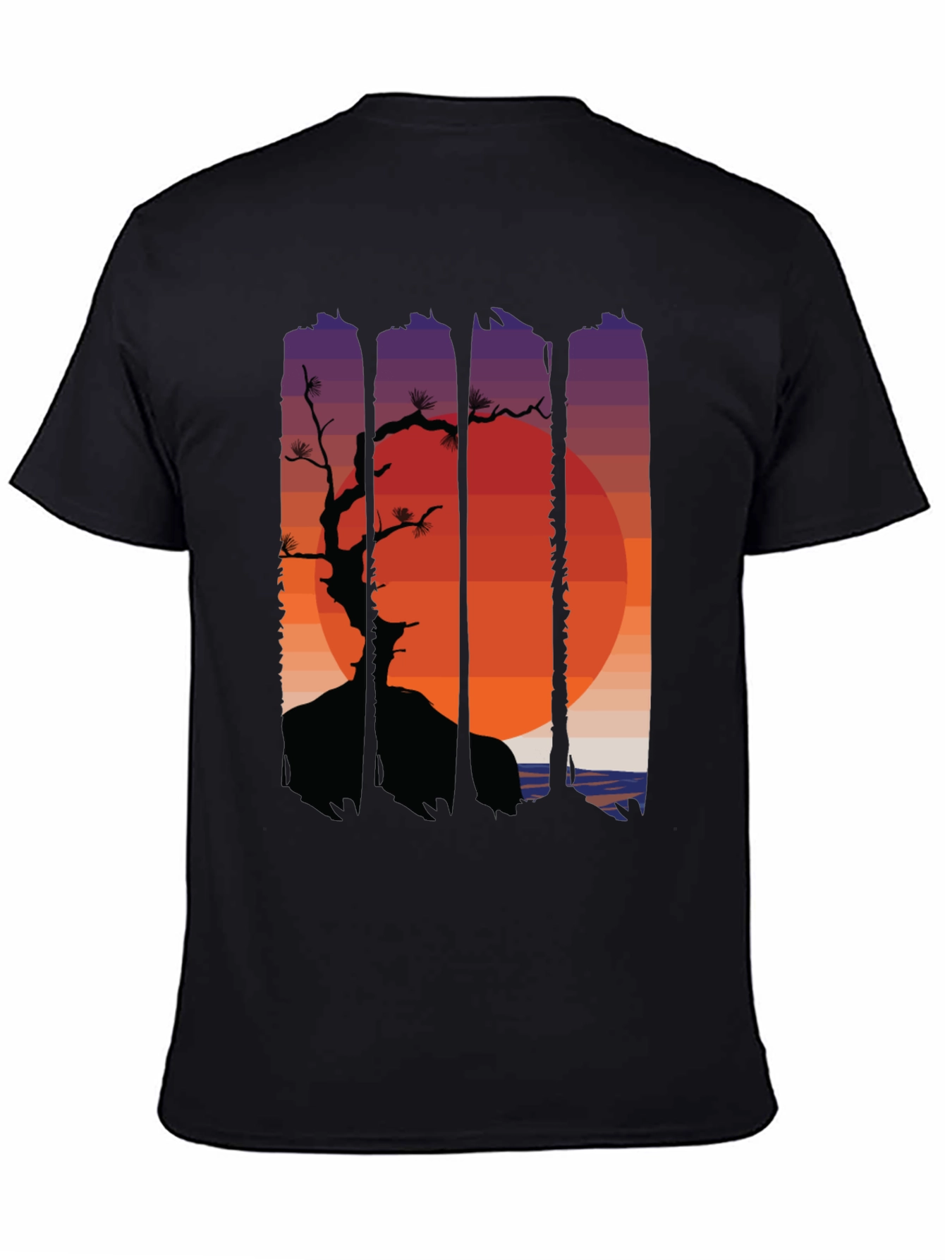 Sunset Bonsai Graphic Tee - Black