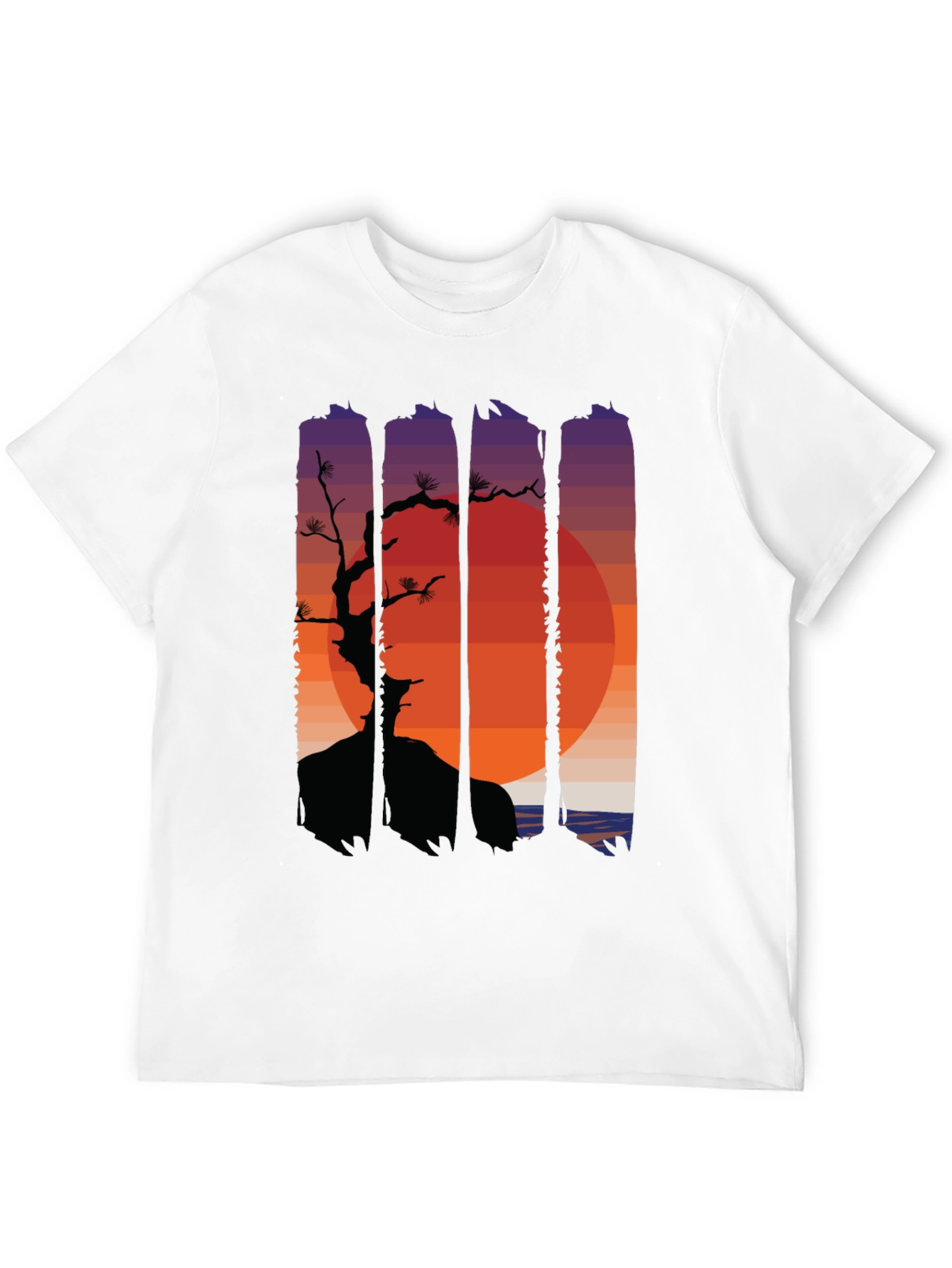 Sunset Bonsai Graphic Tee - Black
