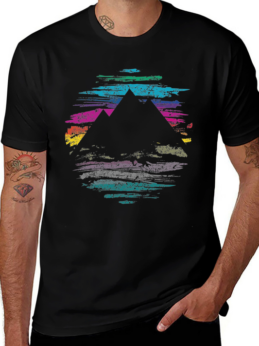 Abstract Mountain Graphic Tee - Unique Design Comfortable Fit