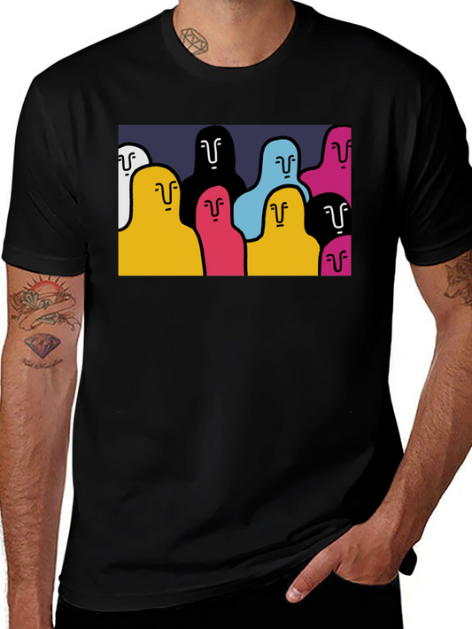 Abstract People Graphic T-Shirt - Cool Casual Style