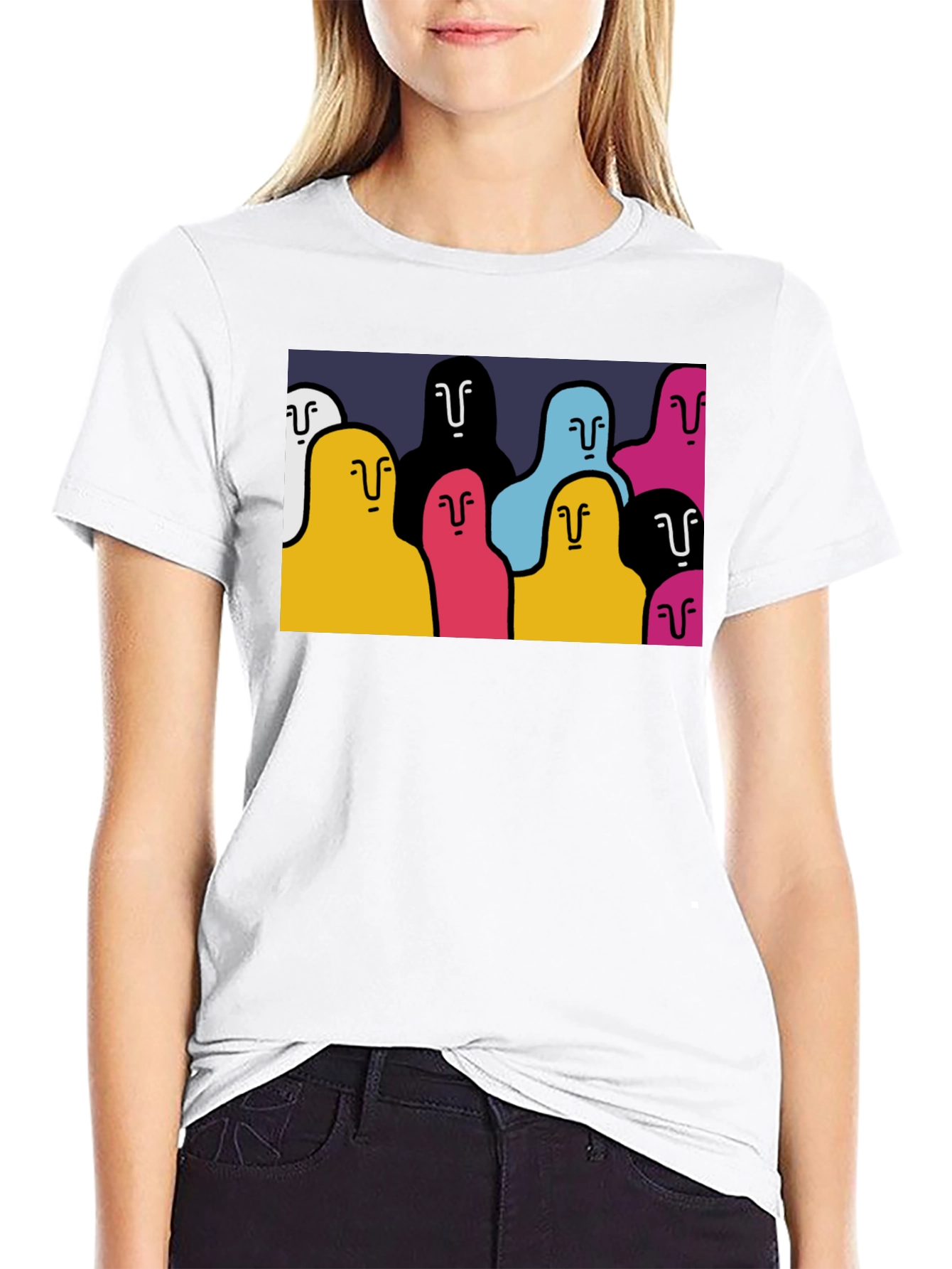 Abstract People Graphic T-Shirt - Cool Casual Style