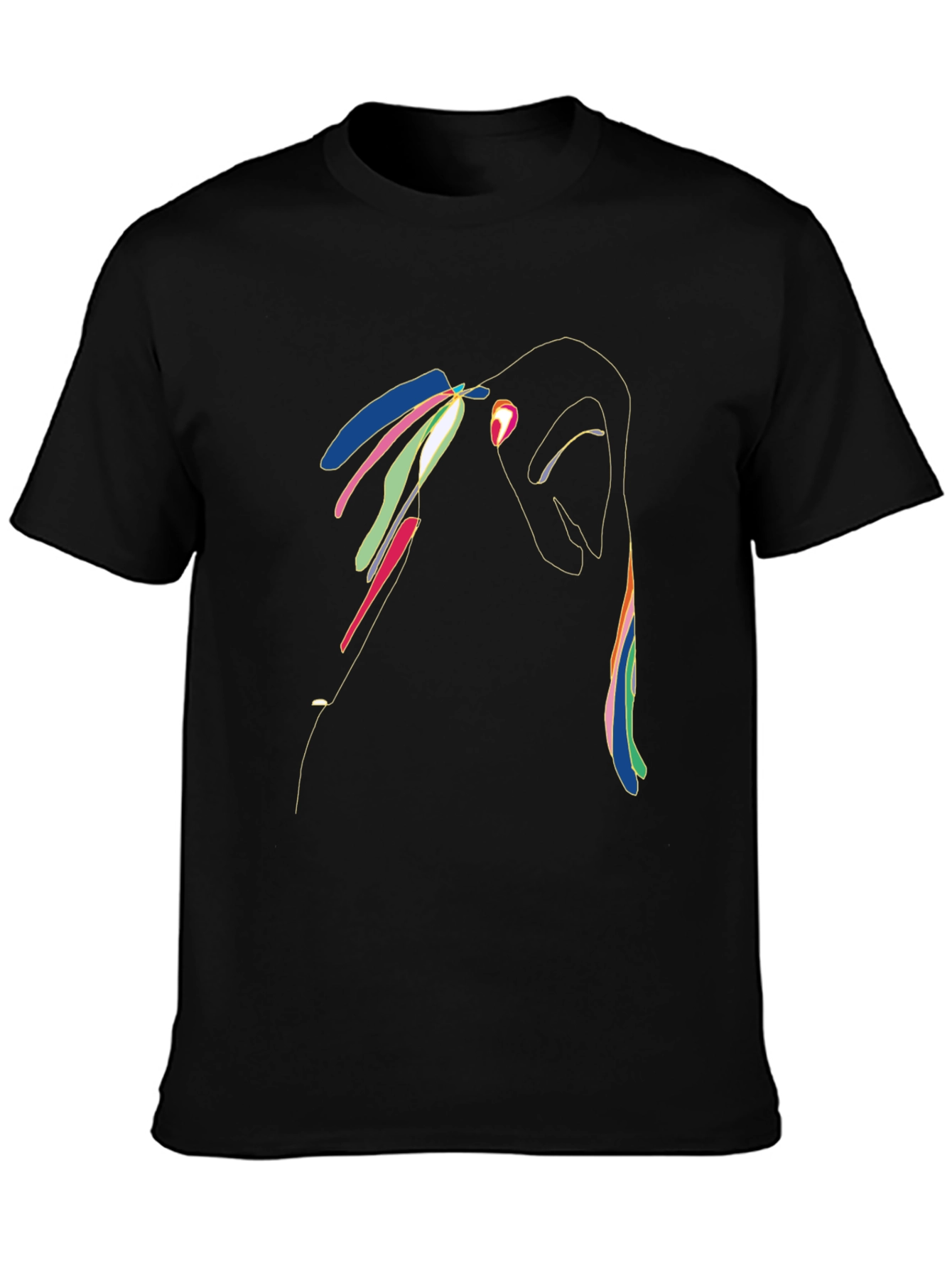 Abstract Line Art Graphic T-Shirt - Modern Artistic Tee