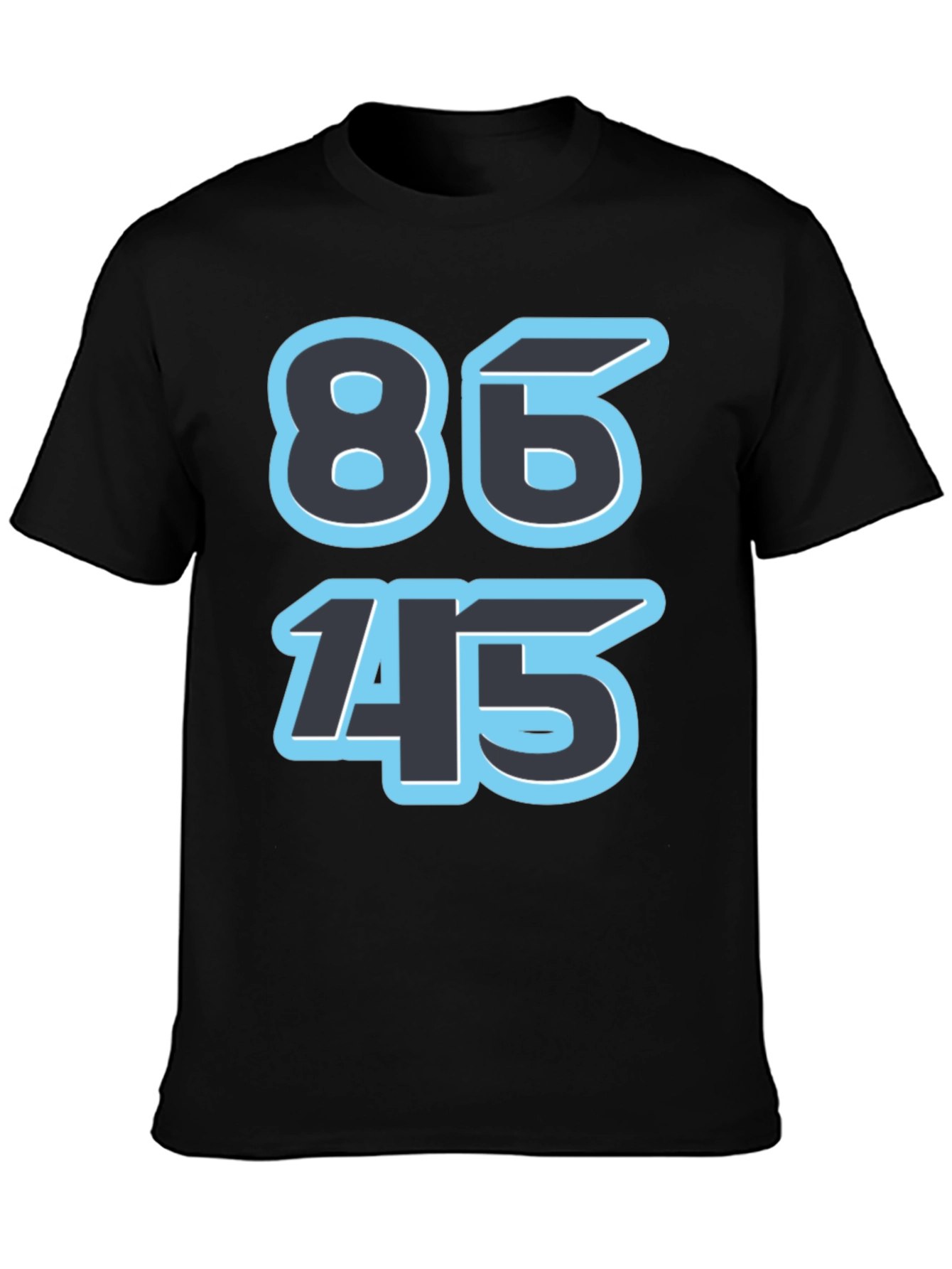 86 45 Black Graphic Tee