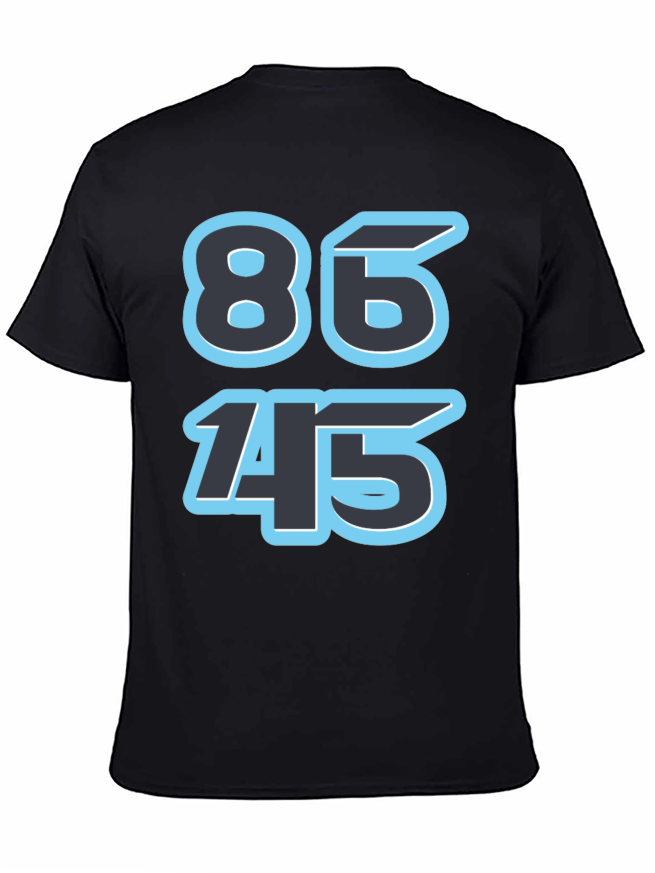 86 45 Black Graphic Tee