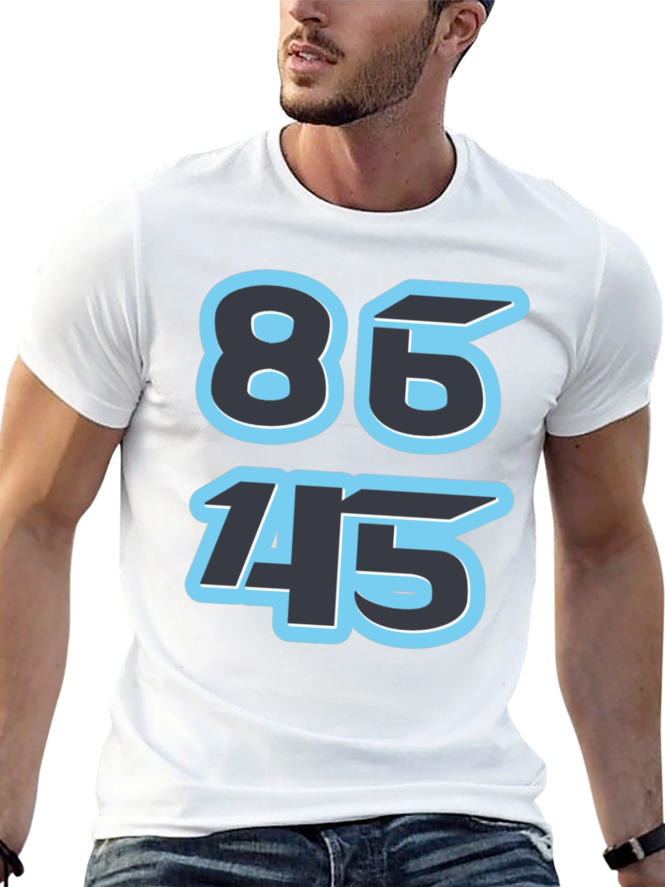86 45 Black Graphic Tee