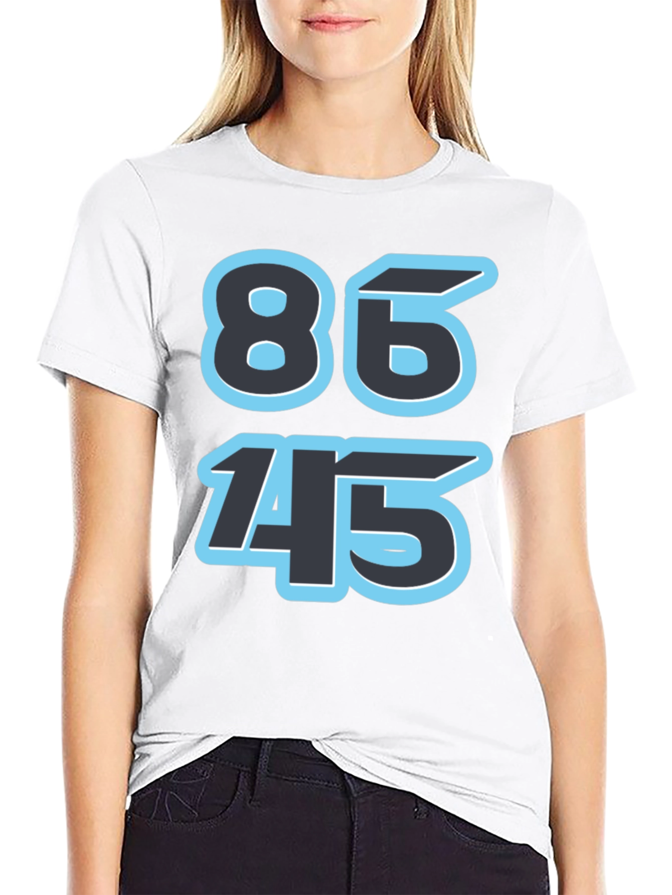 86 45 Black Graphic Tee
