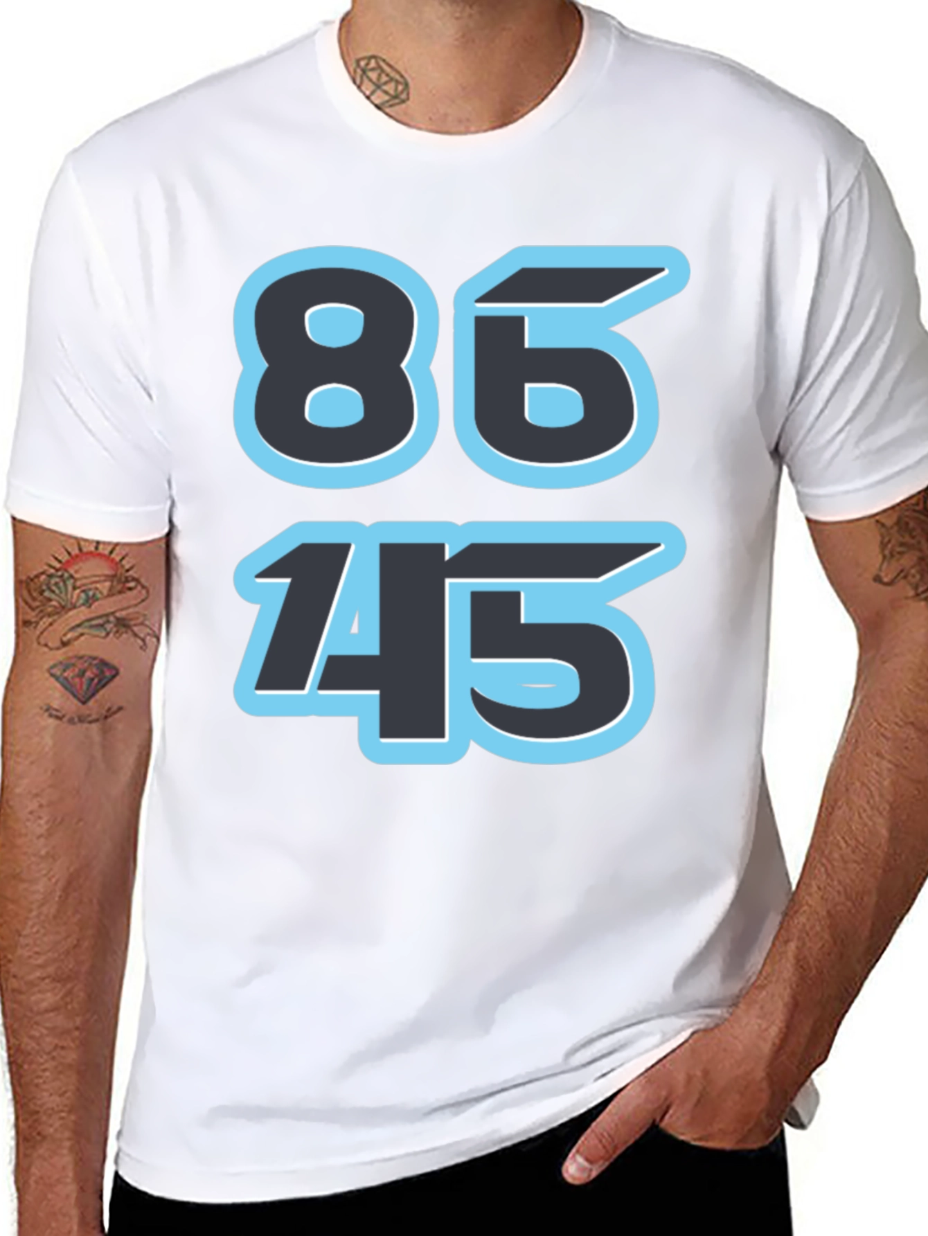 86 45 Black Graphic Tee