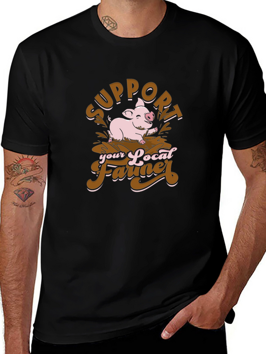 Support Your Local Farmer Pig T-Shirt