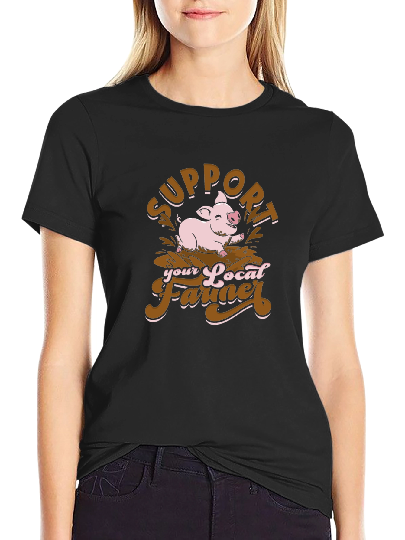Support Your Local Farmer Pig T-Shirt