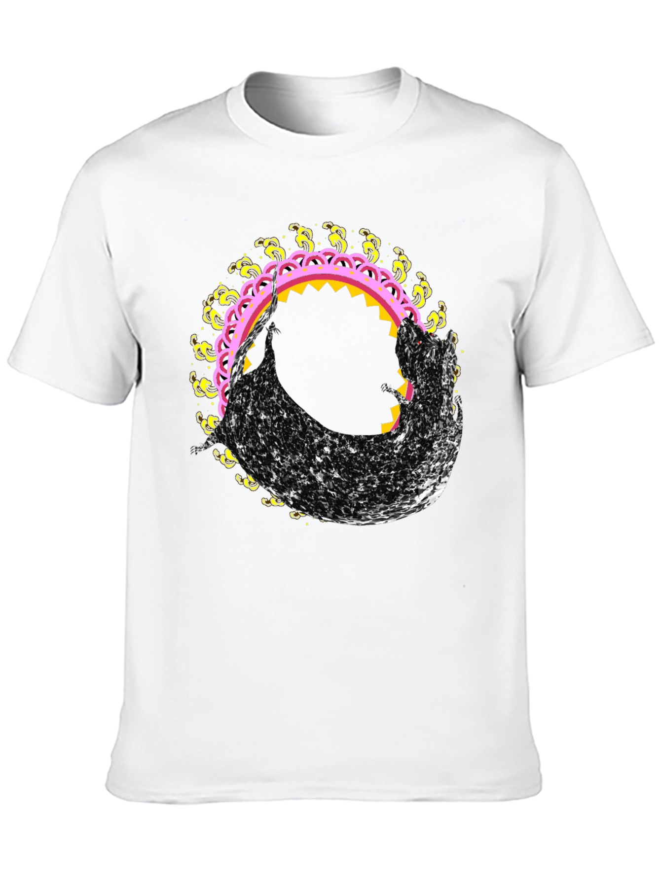 Abstract Graphic Tee - Black Crew Neck T-Shirt