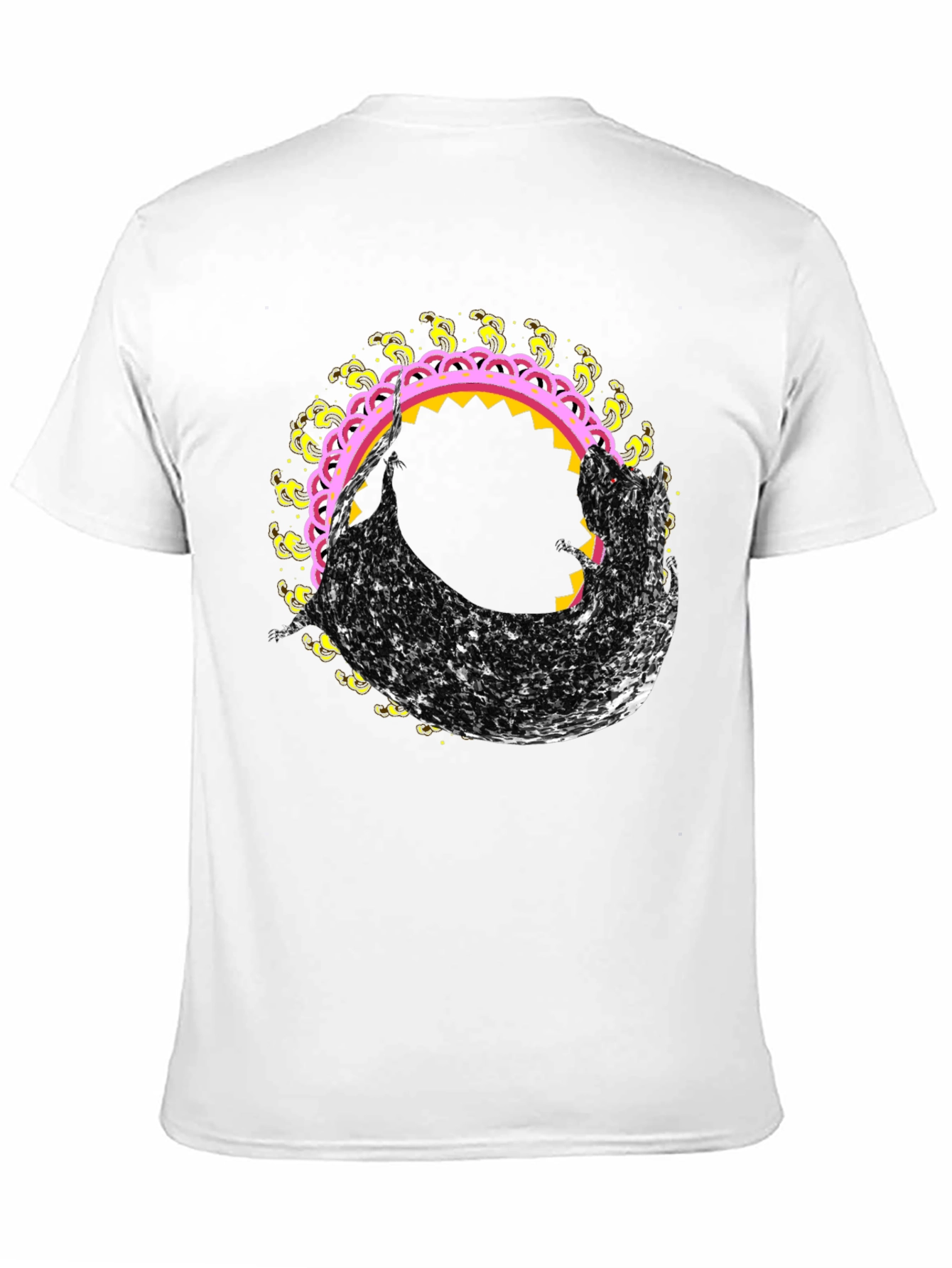 Abstract Graphic Tee - Black Crew Neck T-Shirt