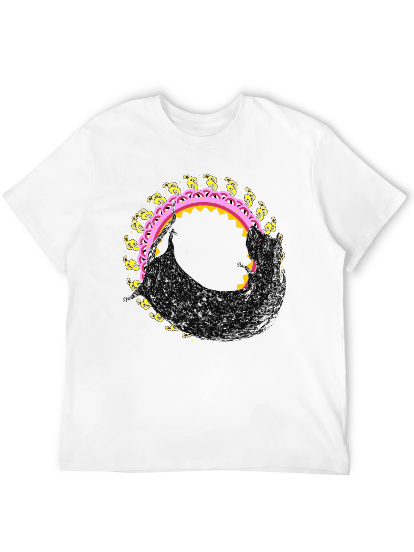 Abstract Graphic Tee - Black Crew Neck T-Shirt