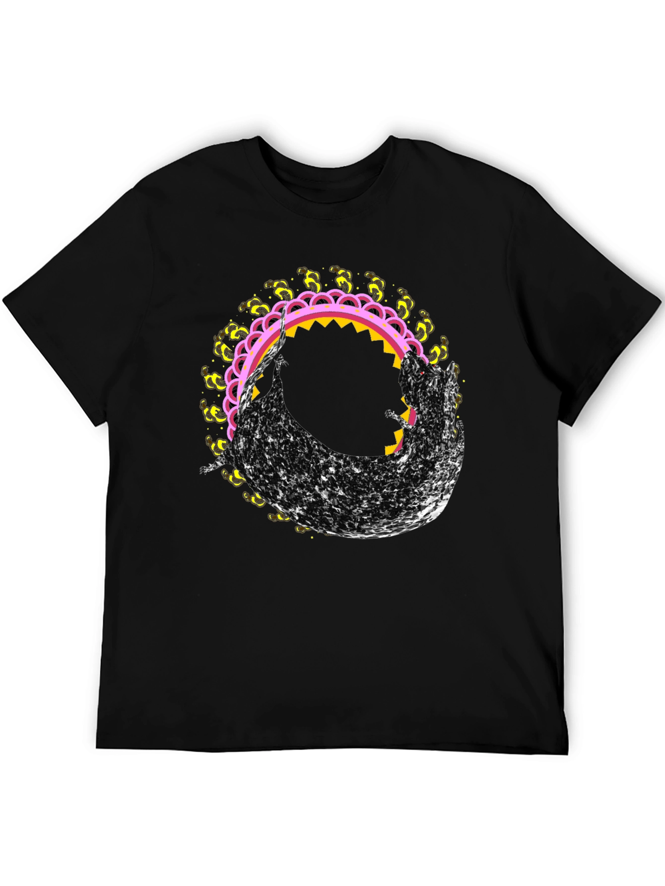 Abstract Graphic Tee - Black Crew Neck T-Shirt