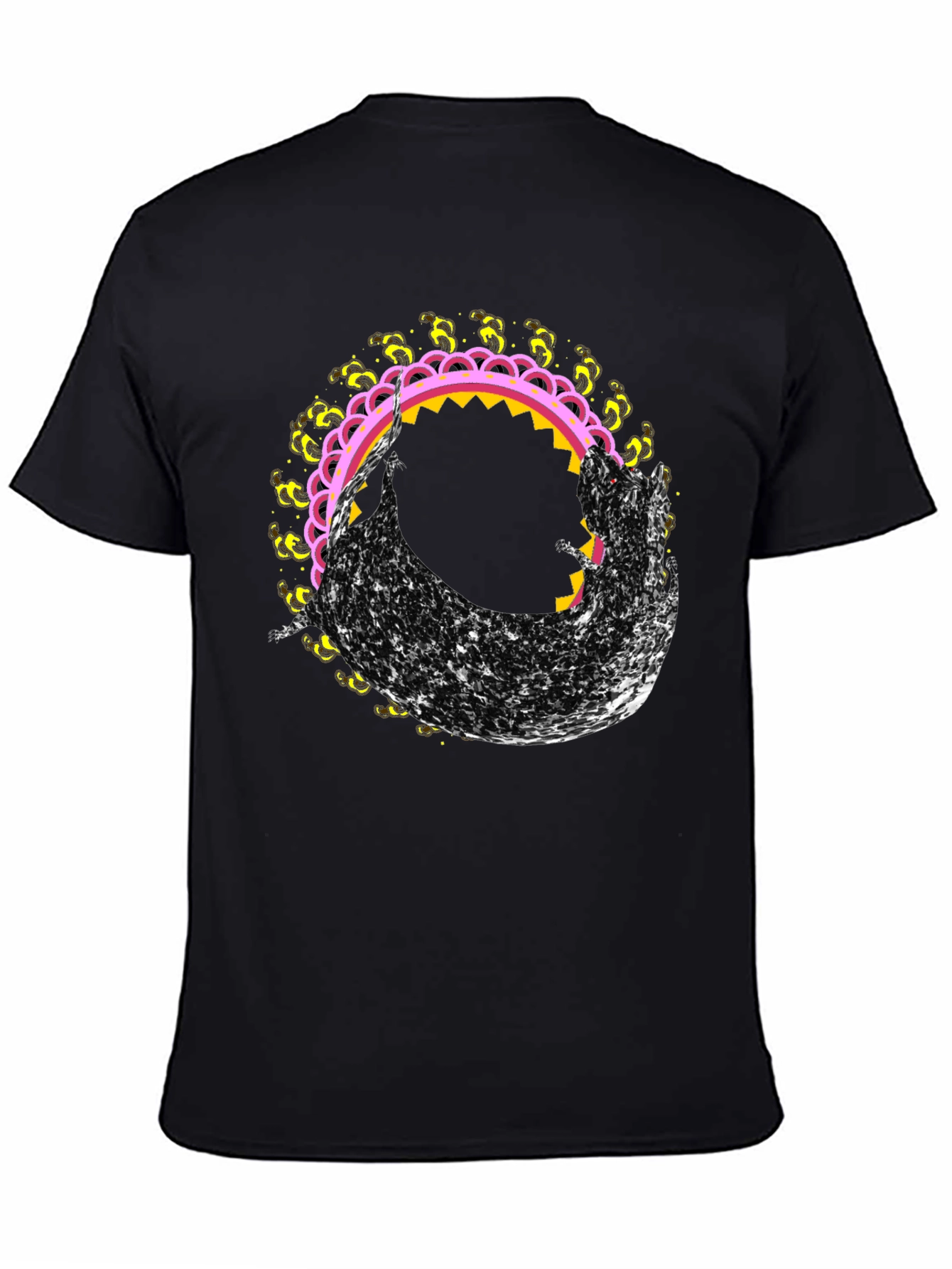 Abstract Graphic Tee - Black Crew Neck T-Shirt
