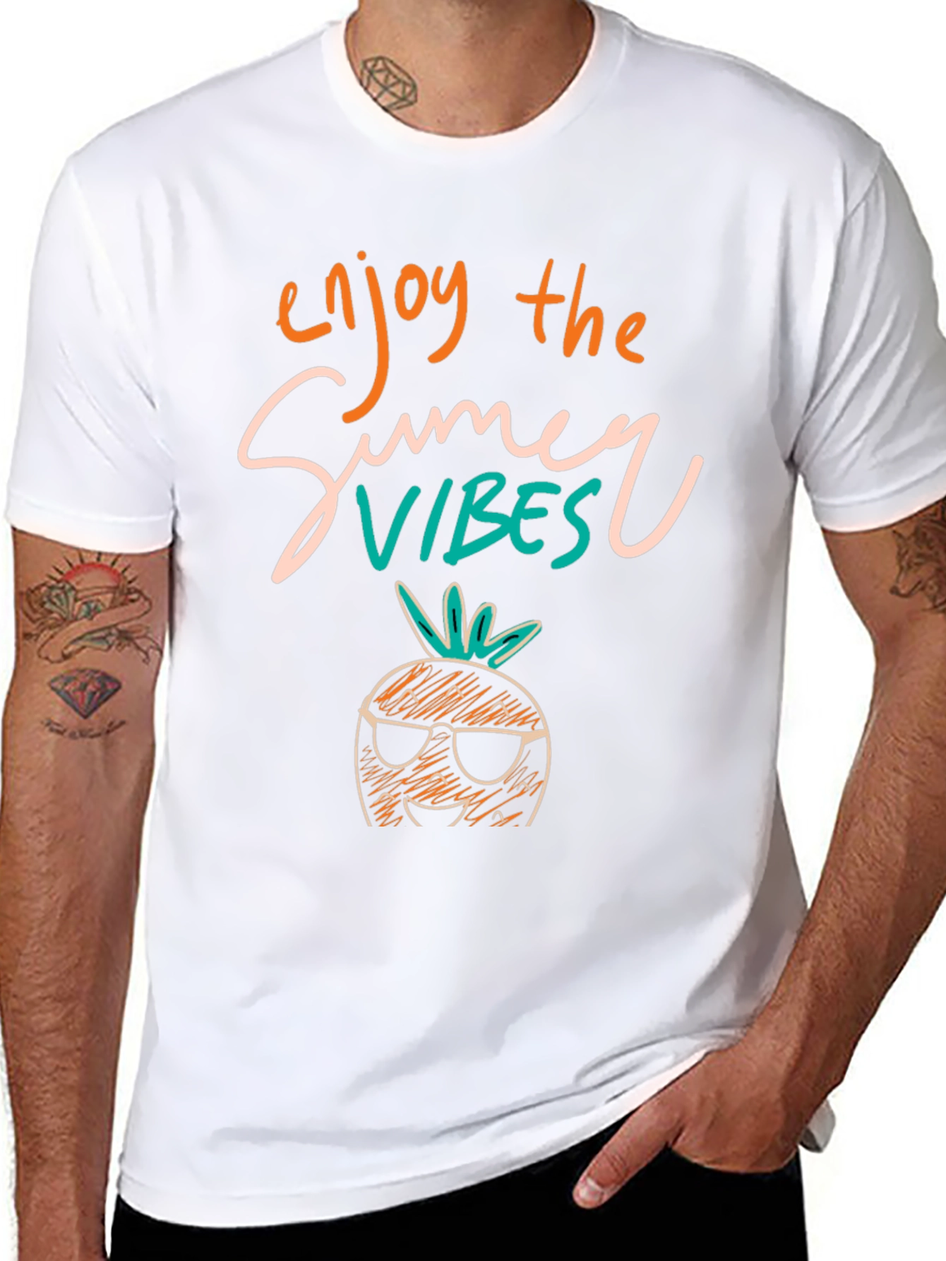 Summer Vibes Pineapple Graphic T-Shirt