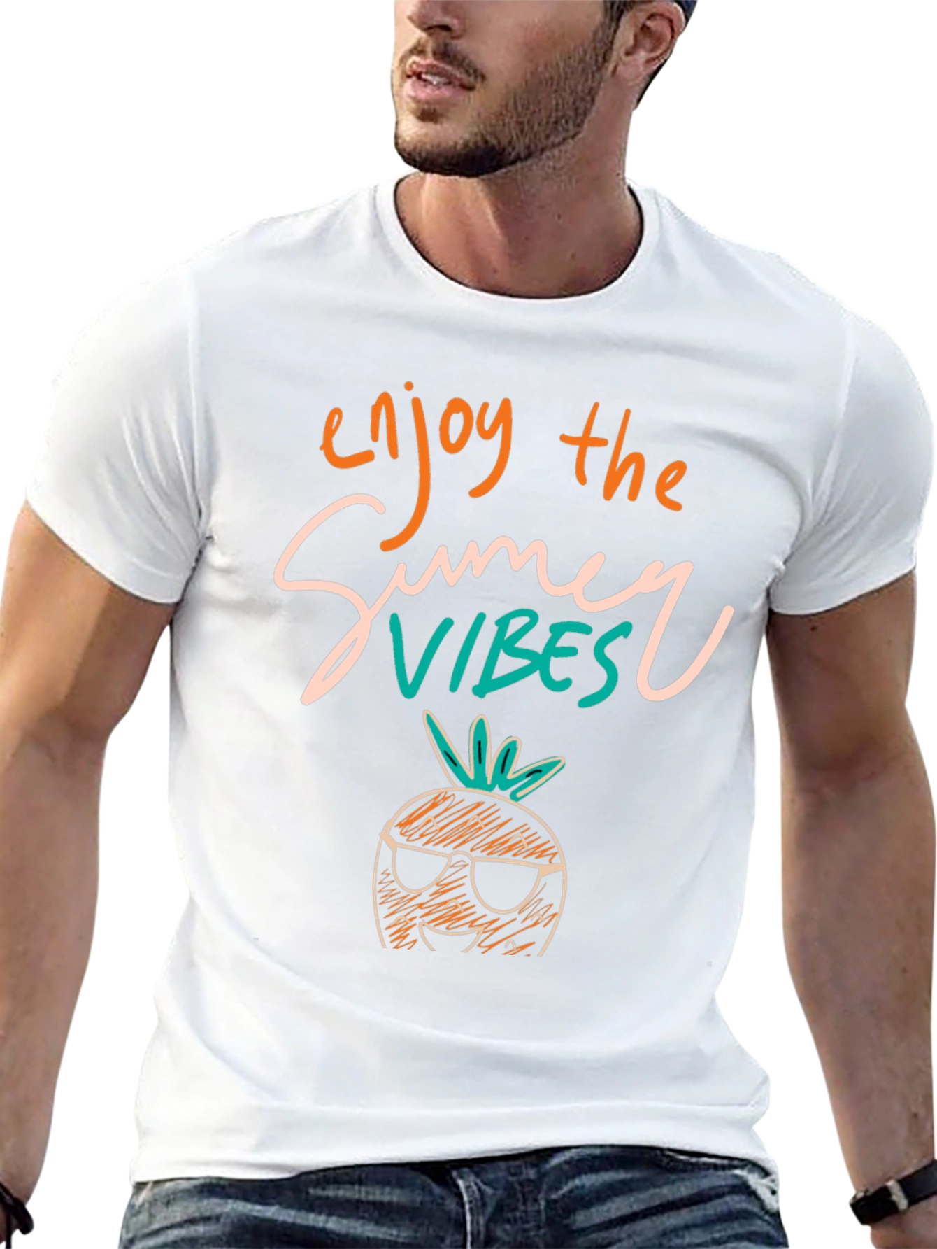 Summer Vibes Pineapple Graphic T-Shirt