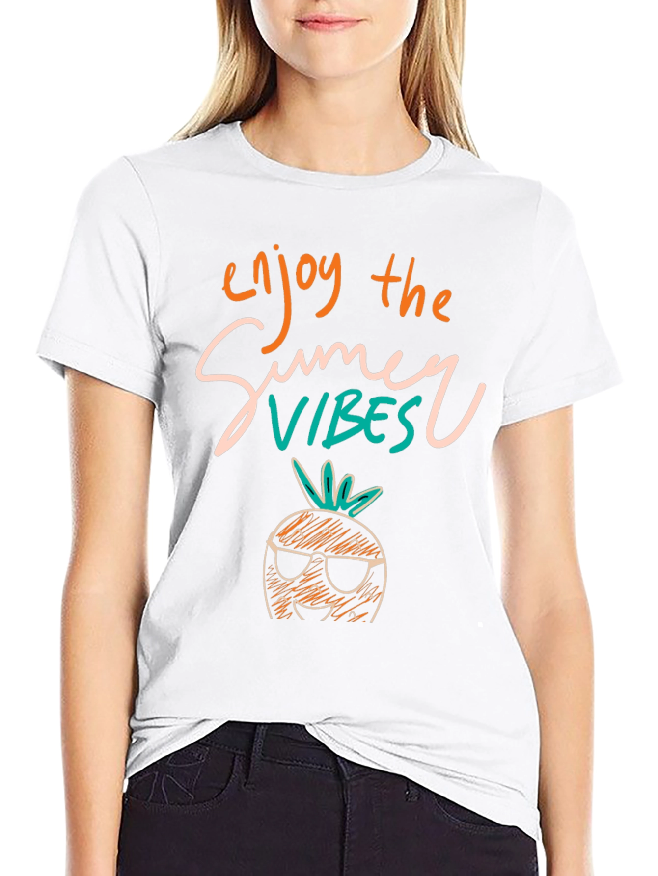 Summer Vibes Pineapple Graphic T-Shirt