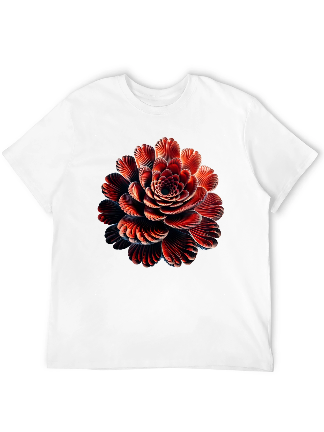 Abstract Flower Graphic Black T-Shirt