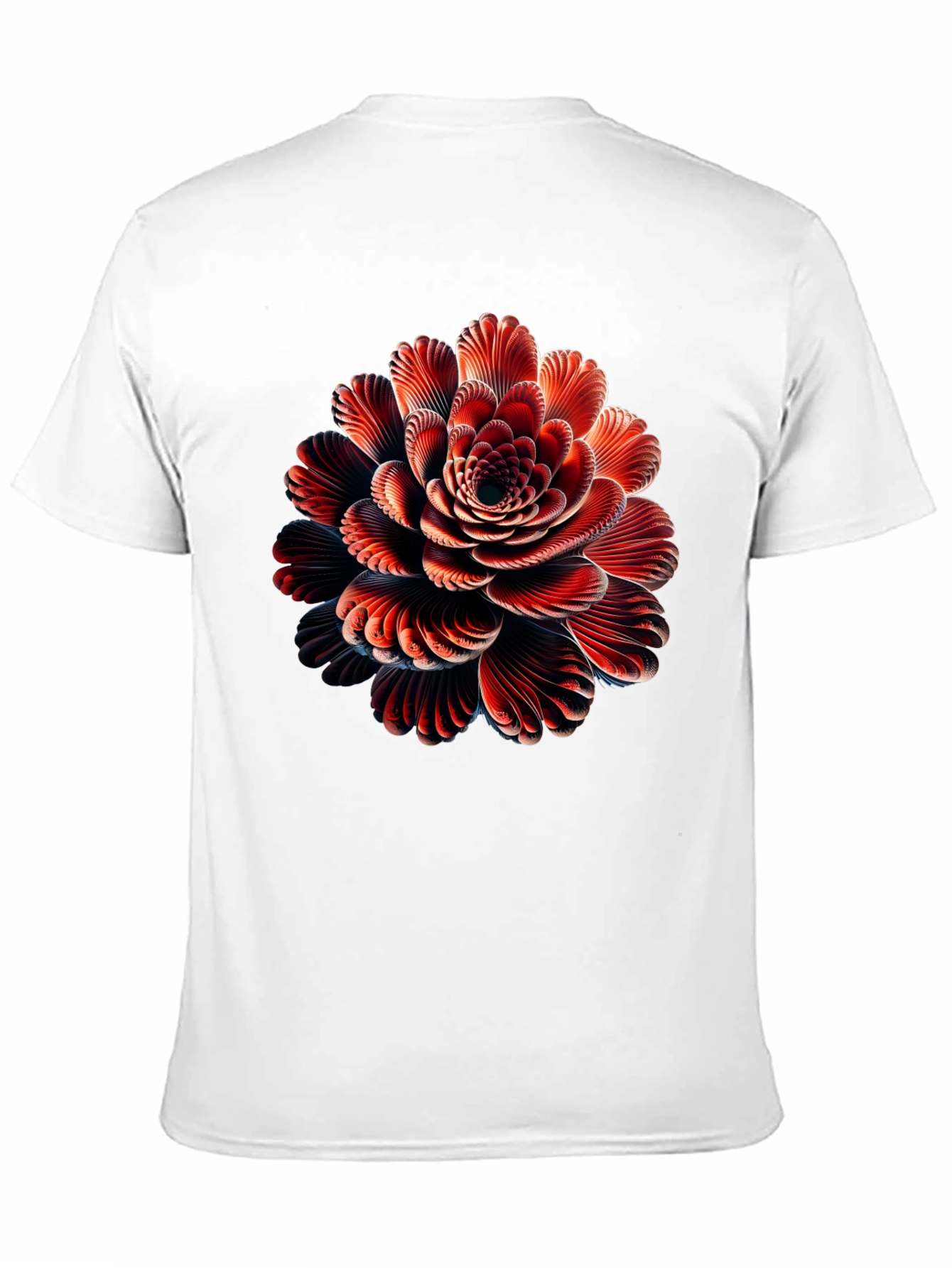 Abstract Flower Graphic Black T-Shirt