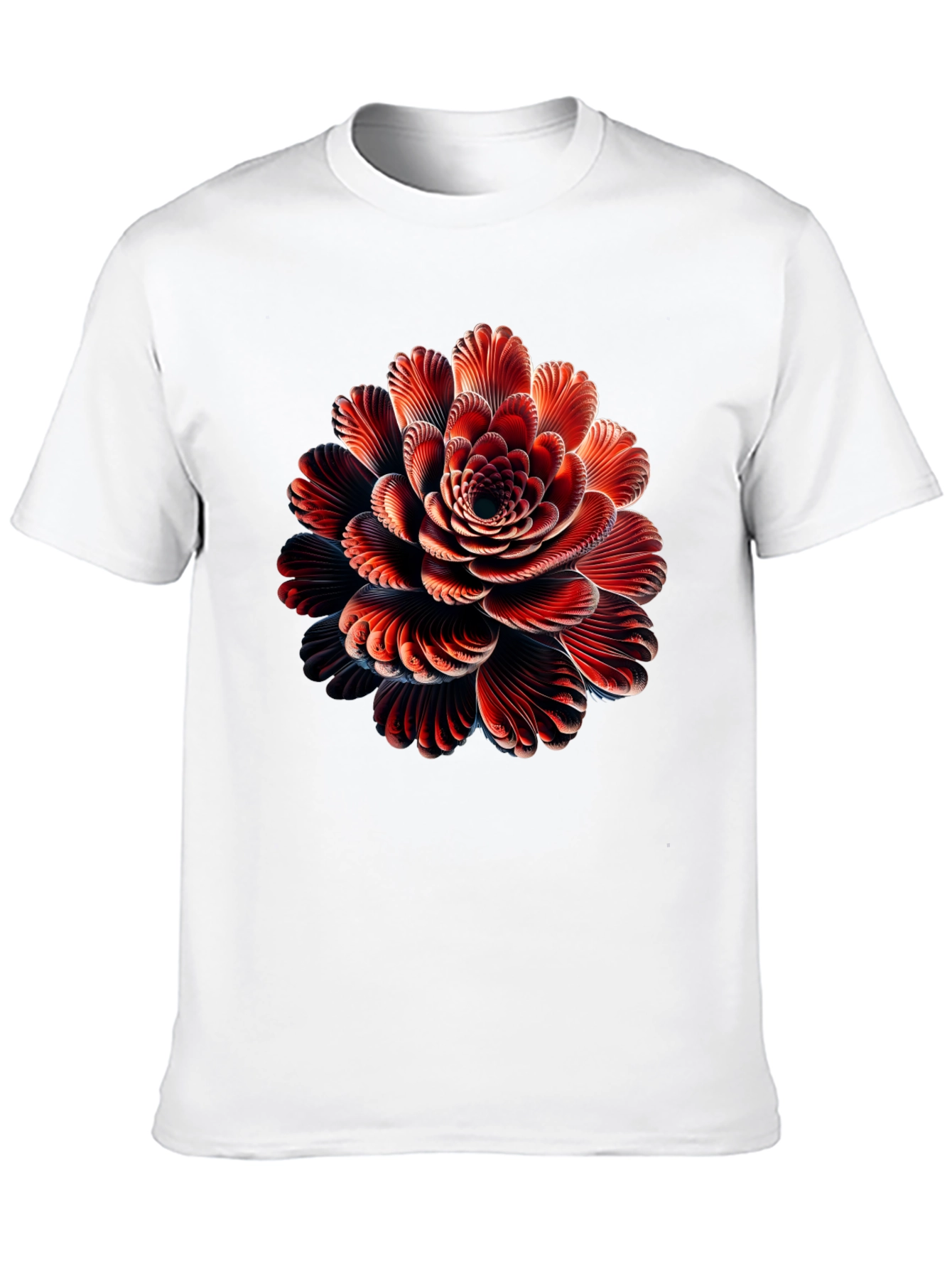 Abstract Flower Graphic Black T-Shirt