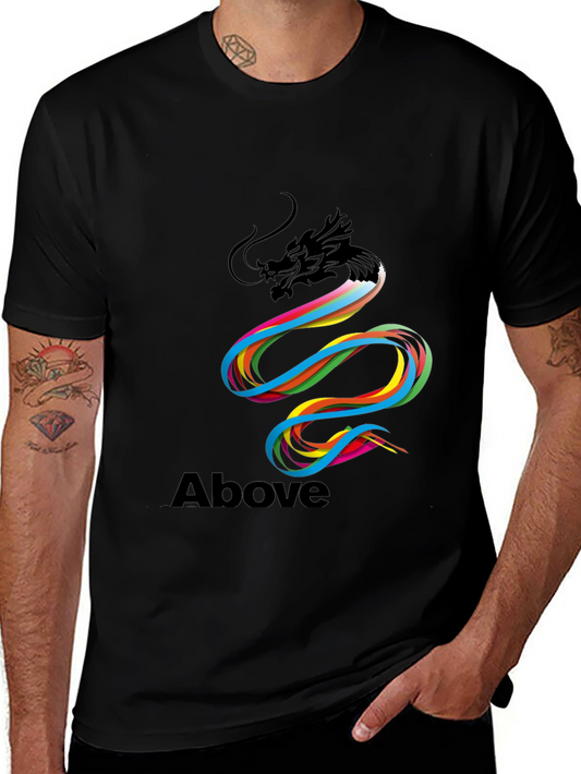 Above Rainbow Dragon Graphic T-Shirt