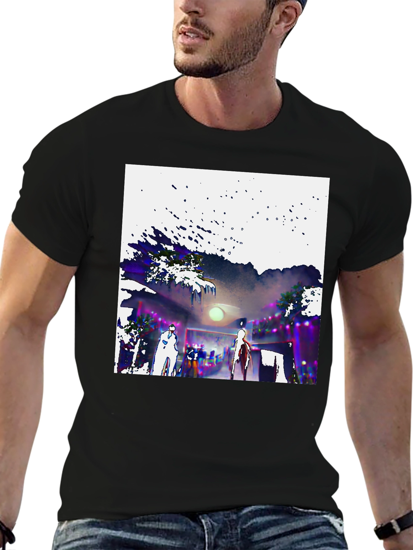 Abstract Graphic Tee - Unique Design Soft Cotton Blend