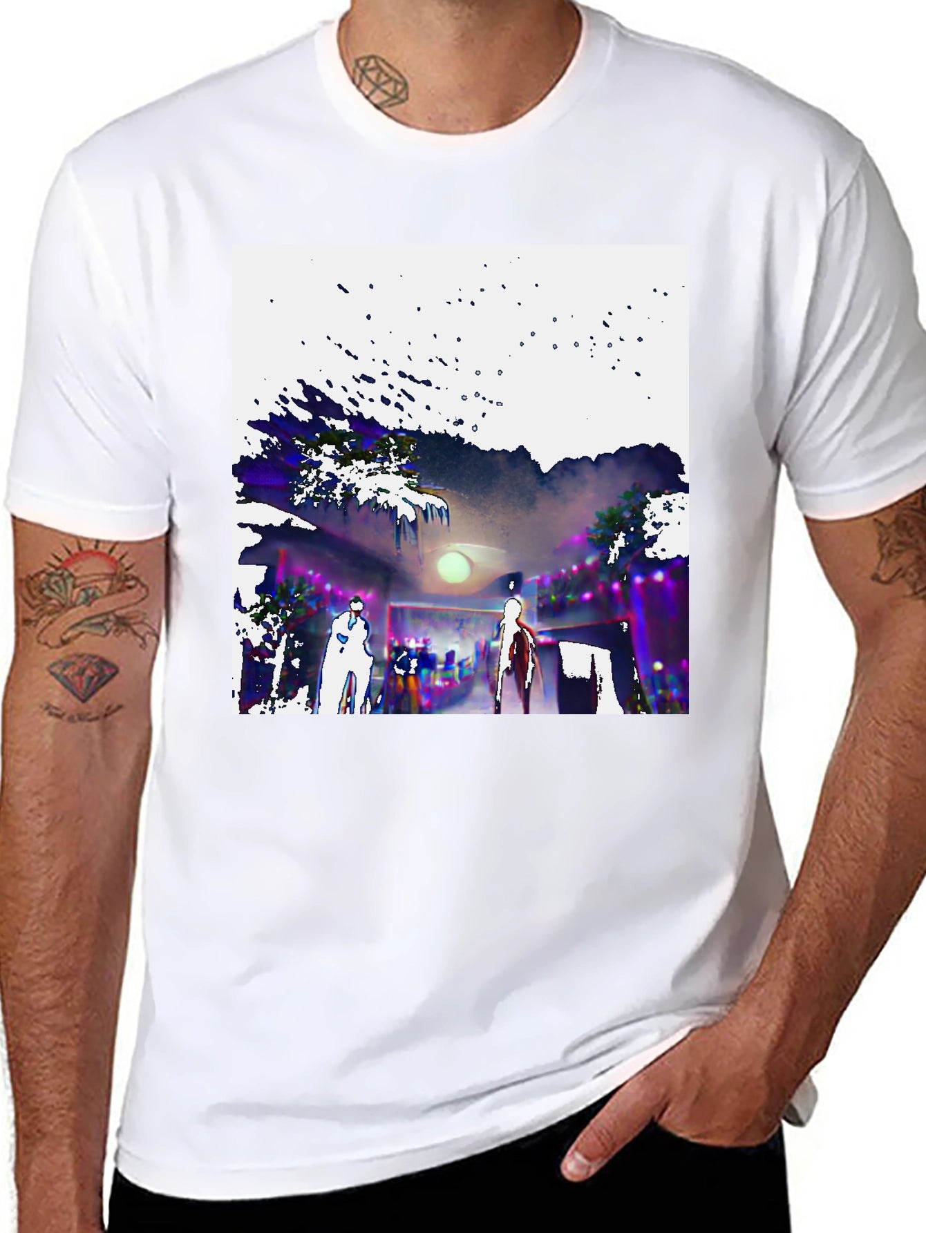 Abstract Graphic Tee - Unique Design Soft Cotton Blend