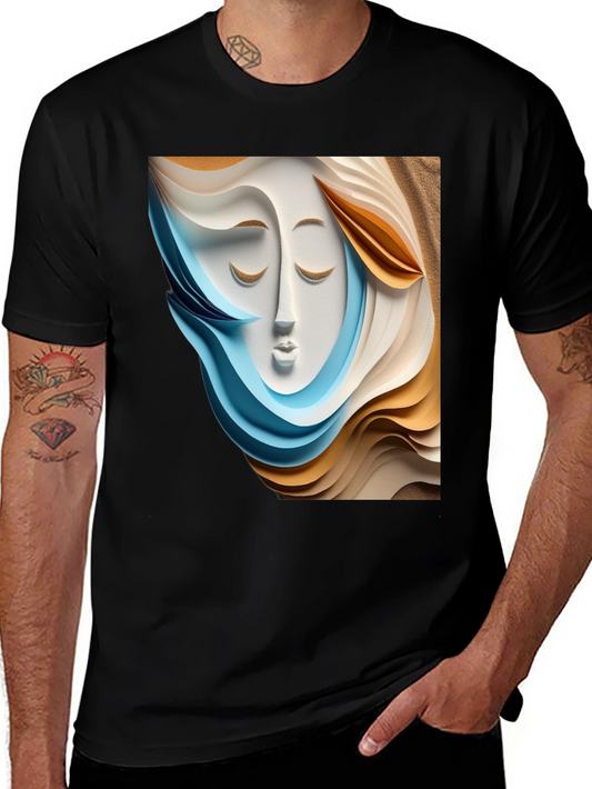 Abstract Face Graphic Tee - Modern Art Shirt