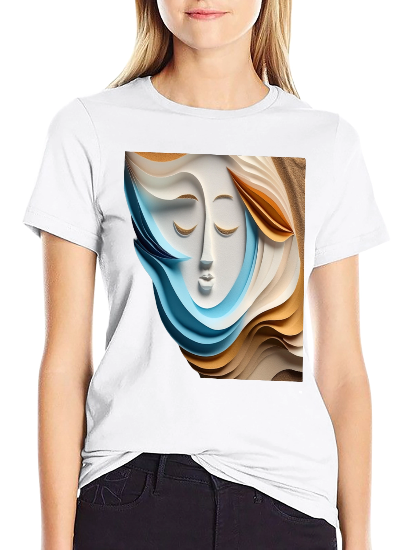 Abstract Face Graphic Tee - Modern Art Shirt