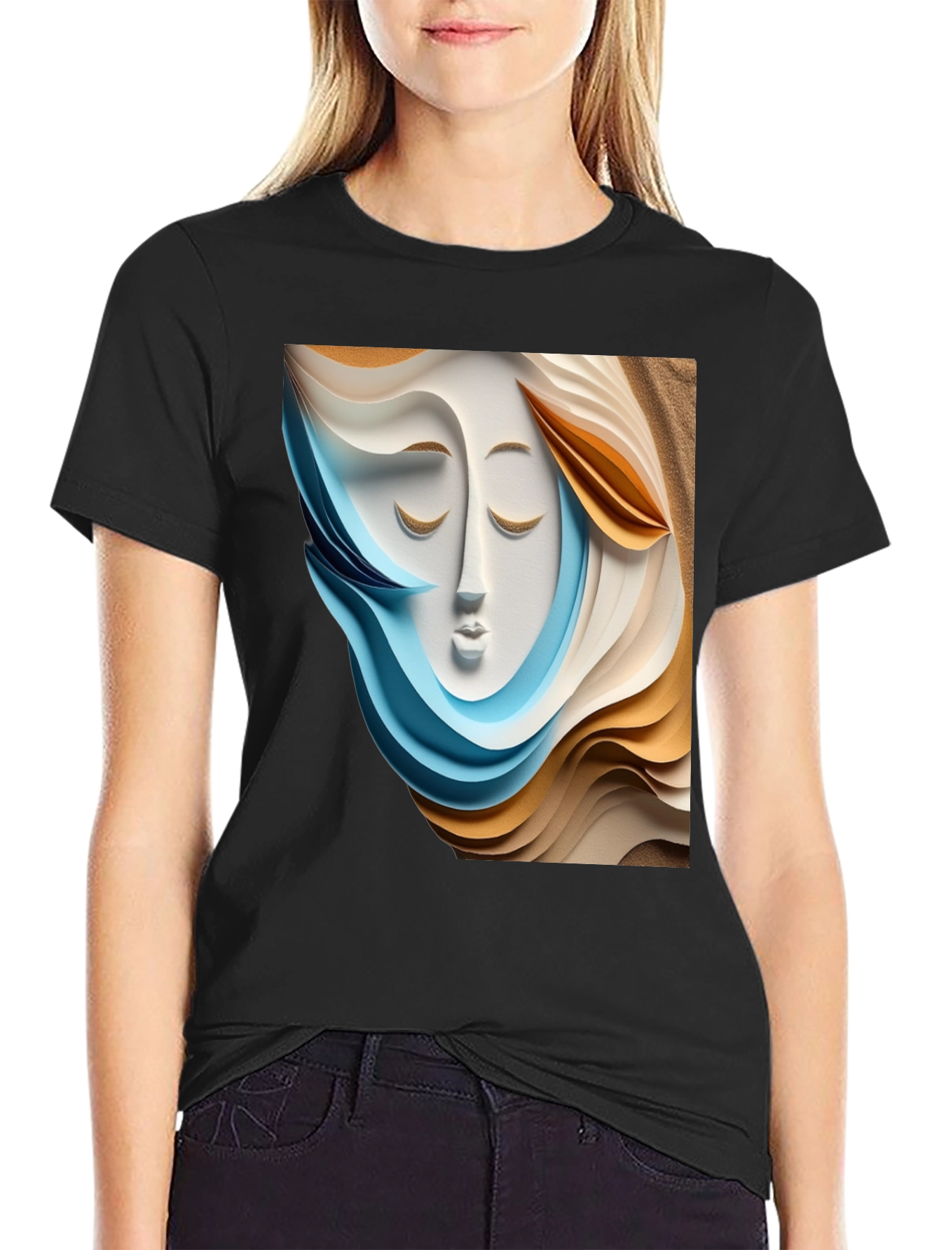 Abstract Face Graphic Tee - Modern Art Shirt