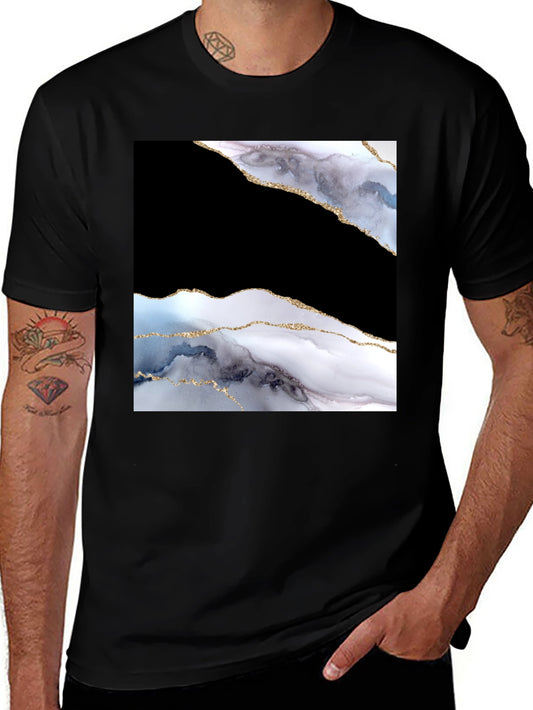Abstract Marble Graphic Black T-Shirt