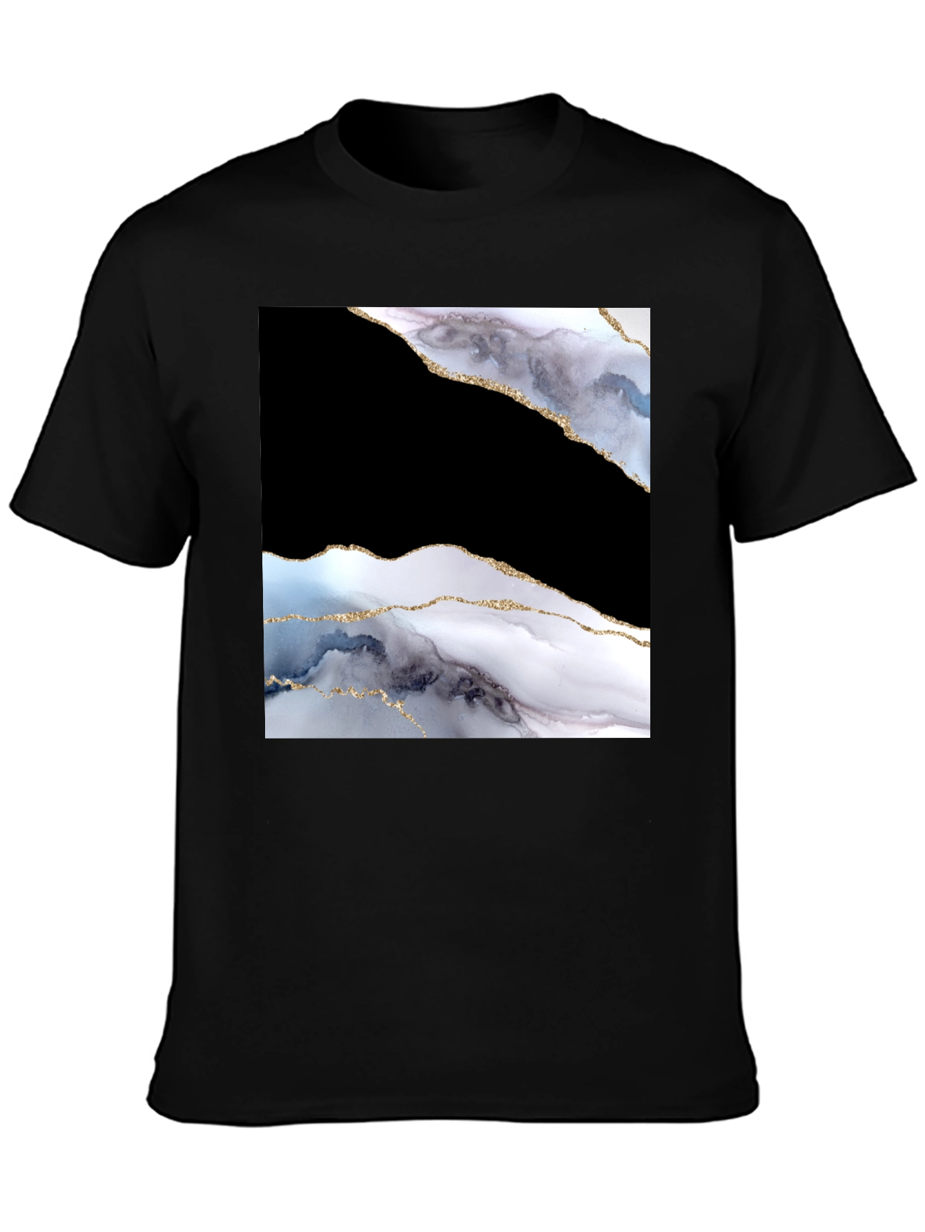 Abstract Marble Graphic Black T-Shirt