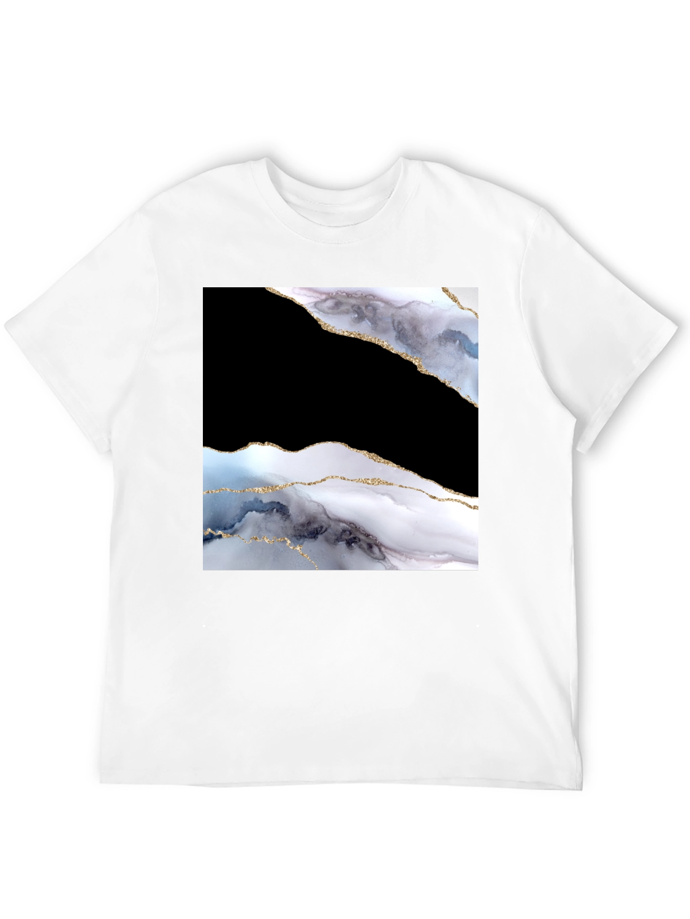 Abstract Marble Graphic Black T-Shirt