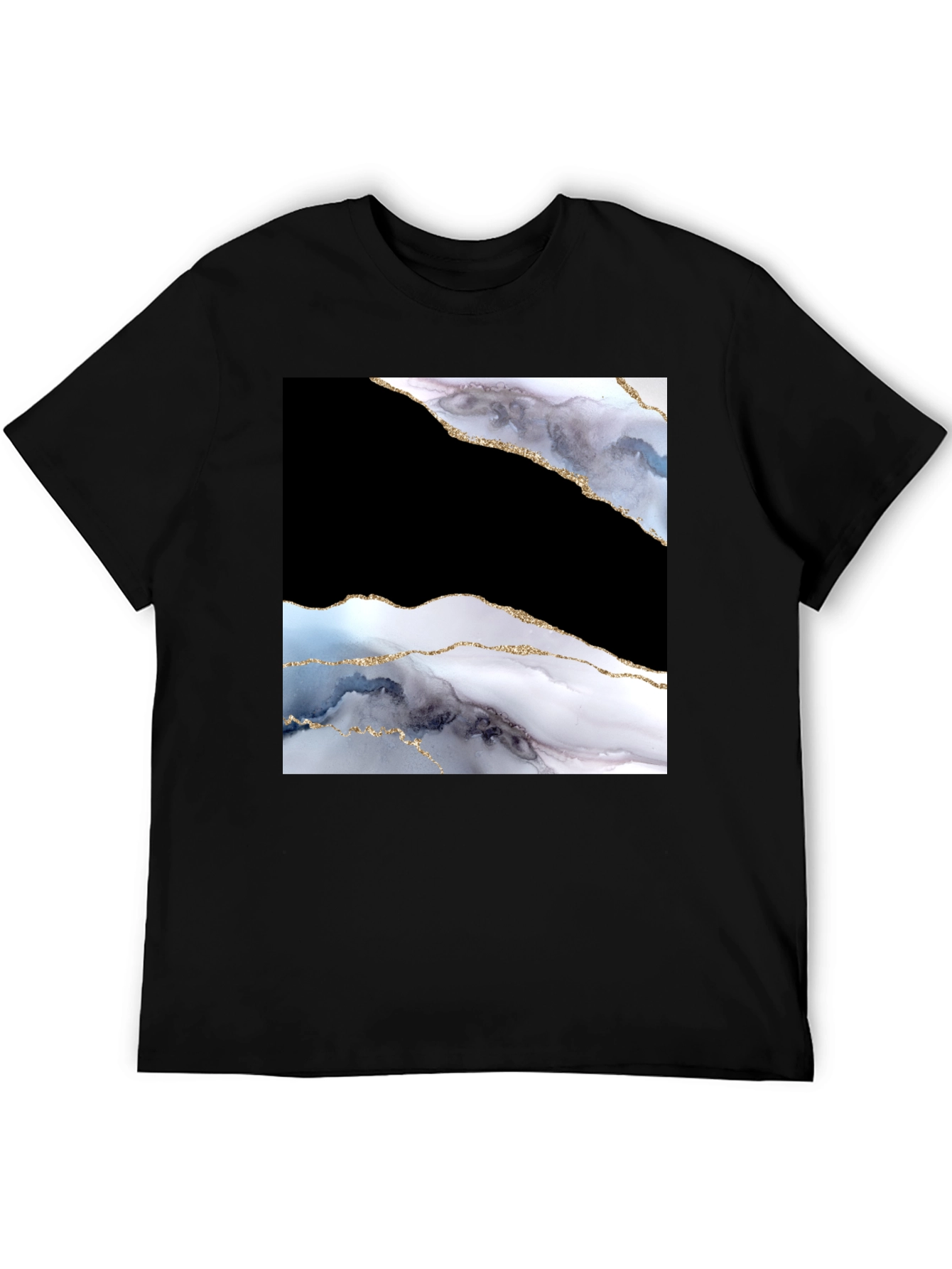 Abstract Marble Graphic Black T-Shirt