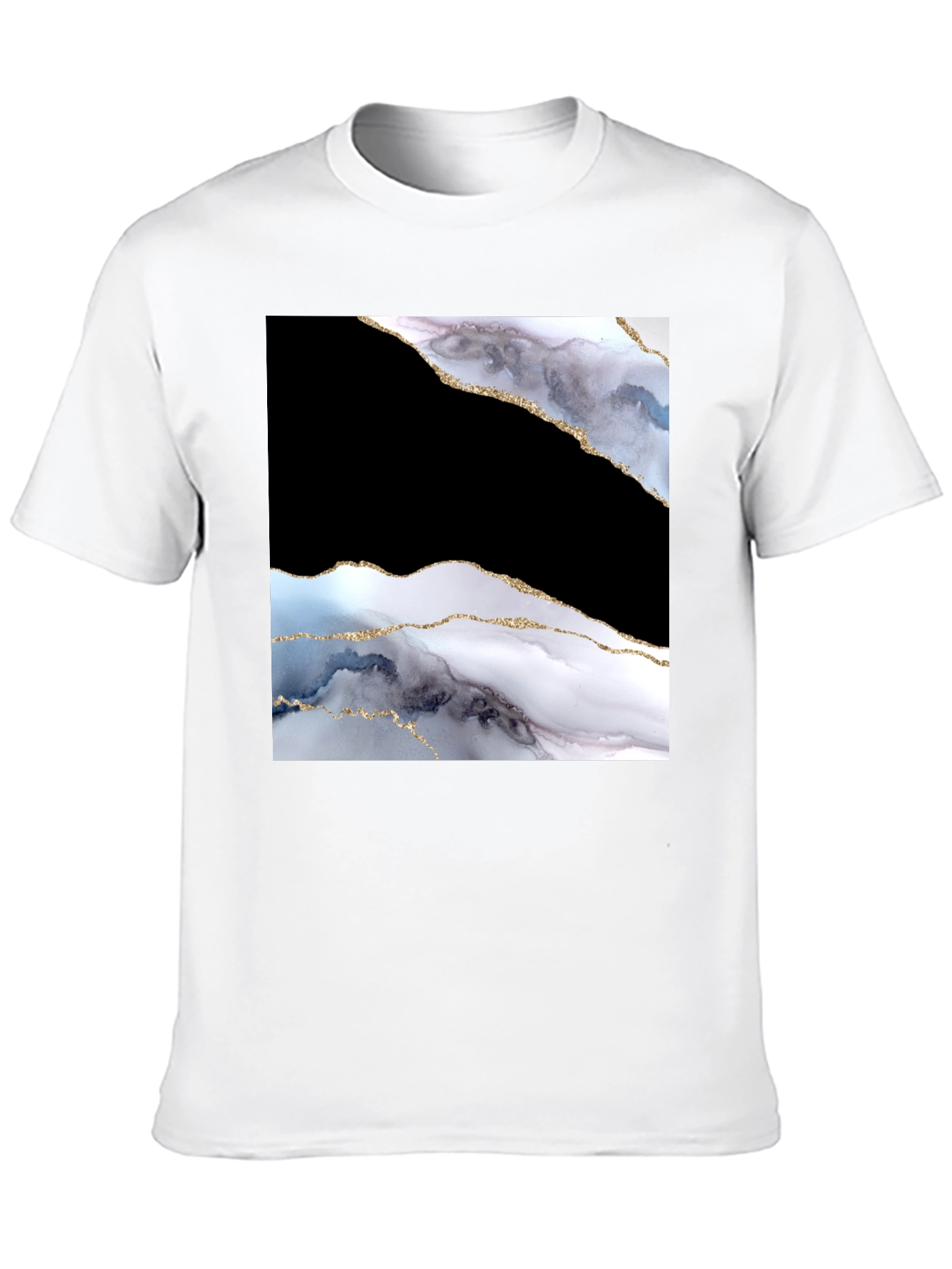 Abstract Marble Graphic Black T-Shirt