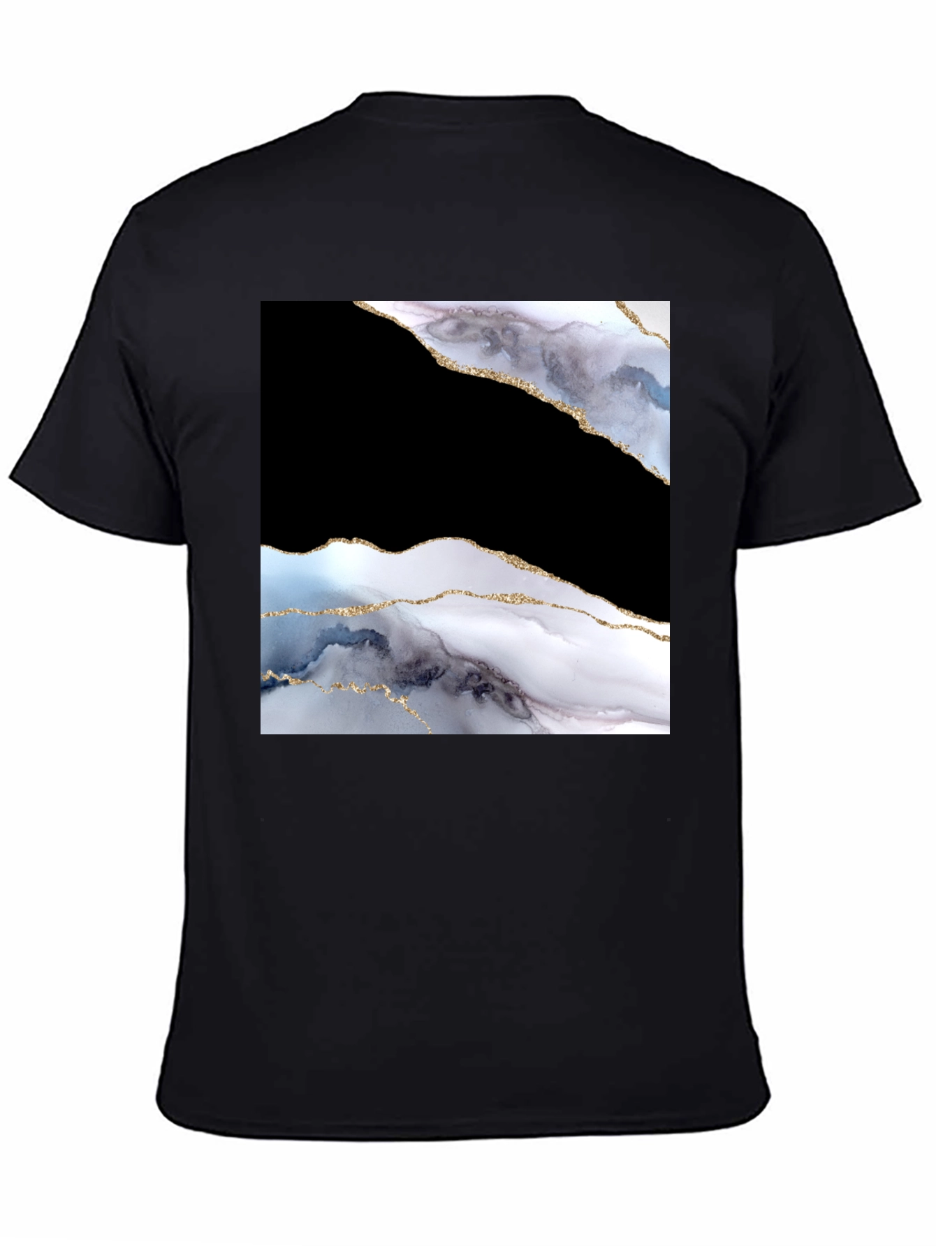 Abstract Marble Graphic Black T-Shirt