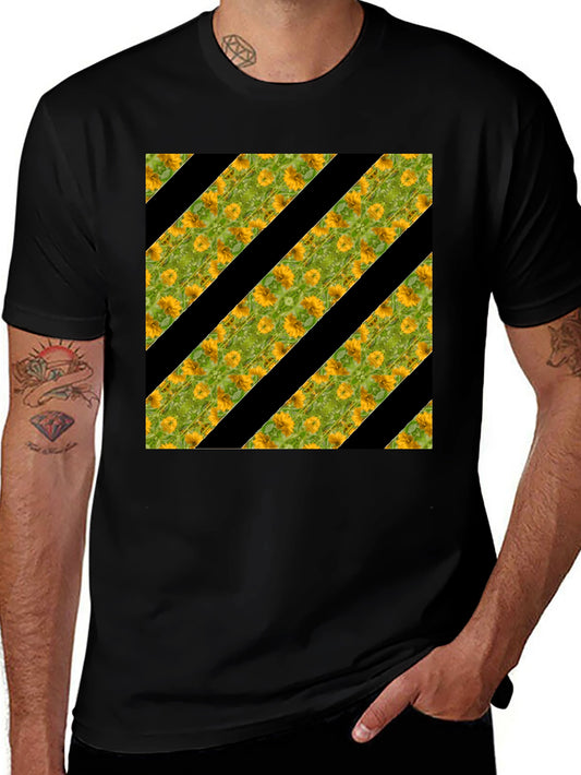 Sunflower Stripe Tee - Stylish Graphic Print T-Shirt