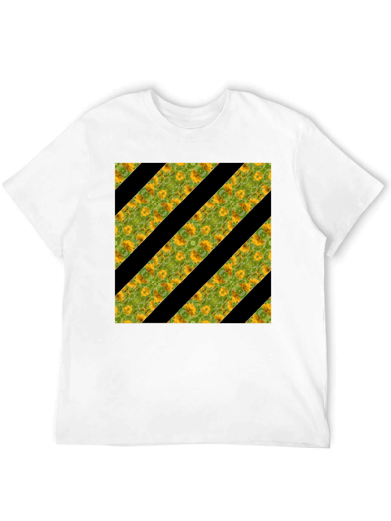 Sunflower Stripe Tee - Stylish Graphic Print T-Shirt