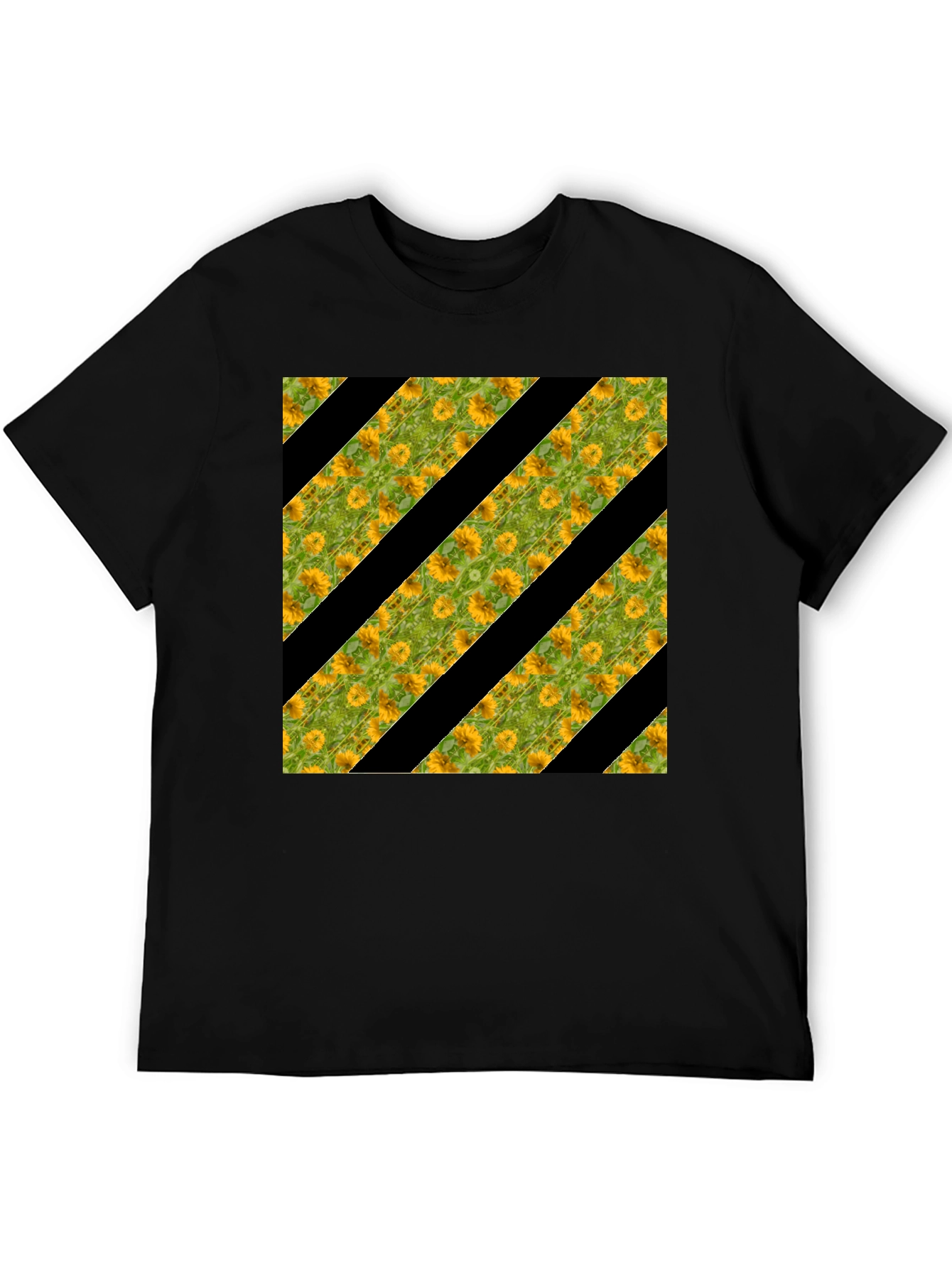 Sunflower Stripe Tee - Stylish Graphic Print T-Shirt