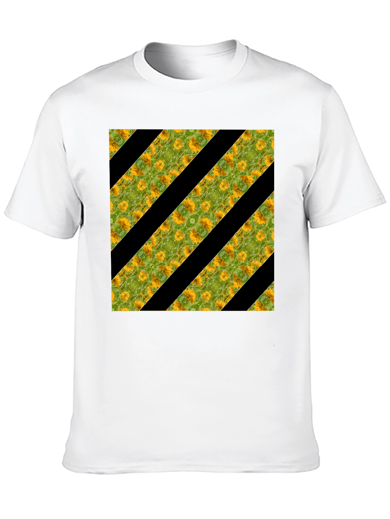 Sunflower Stripe Tee - Stylish Graphic Print T-Shirt