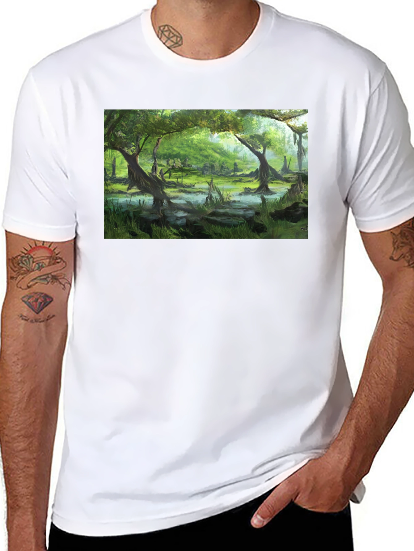 Swamp Scene Graphic T-Shirt