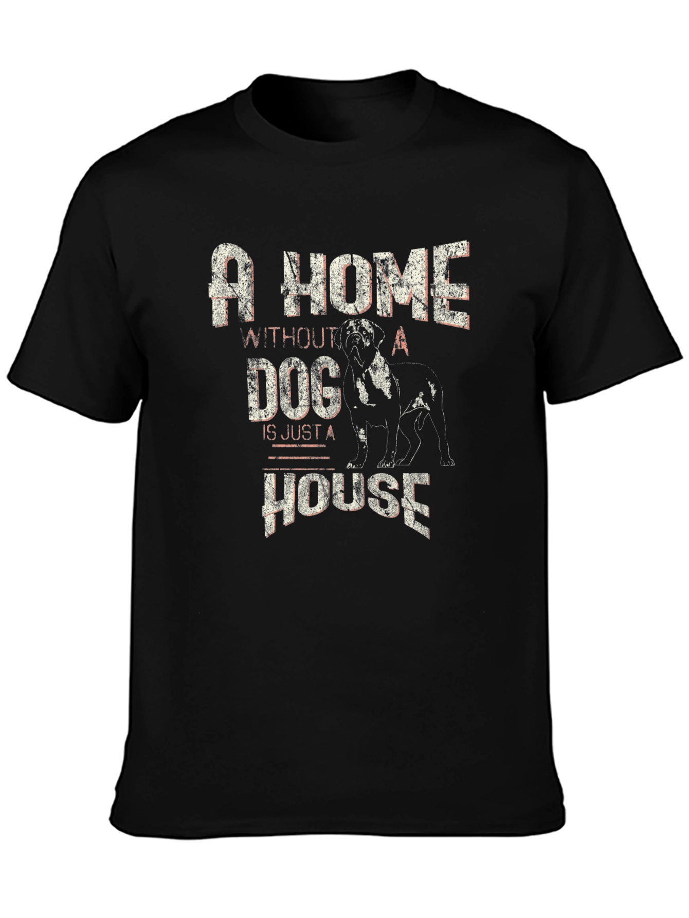A Home Without Dog House T-Shirt - Black