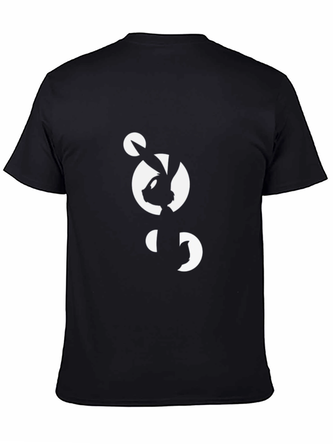 Abstract Bunny Graphic Black T-Shirt