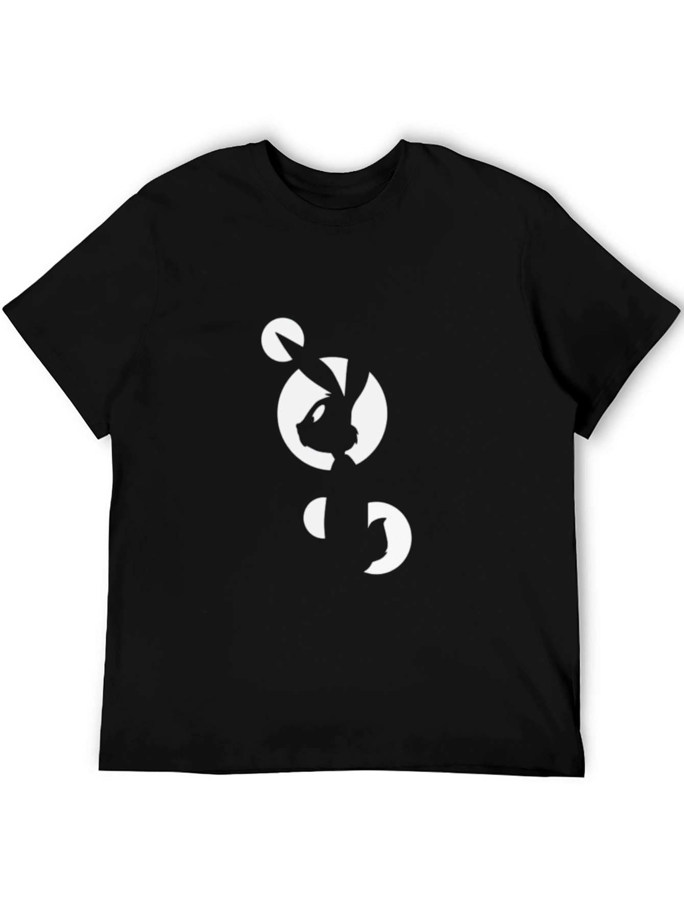 Abstract Bunny Graphic Black T-Shirt